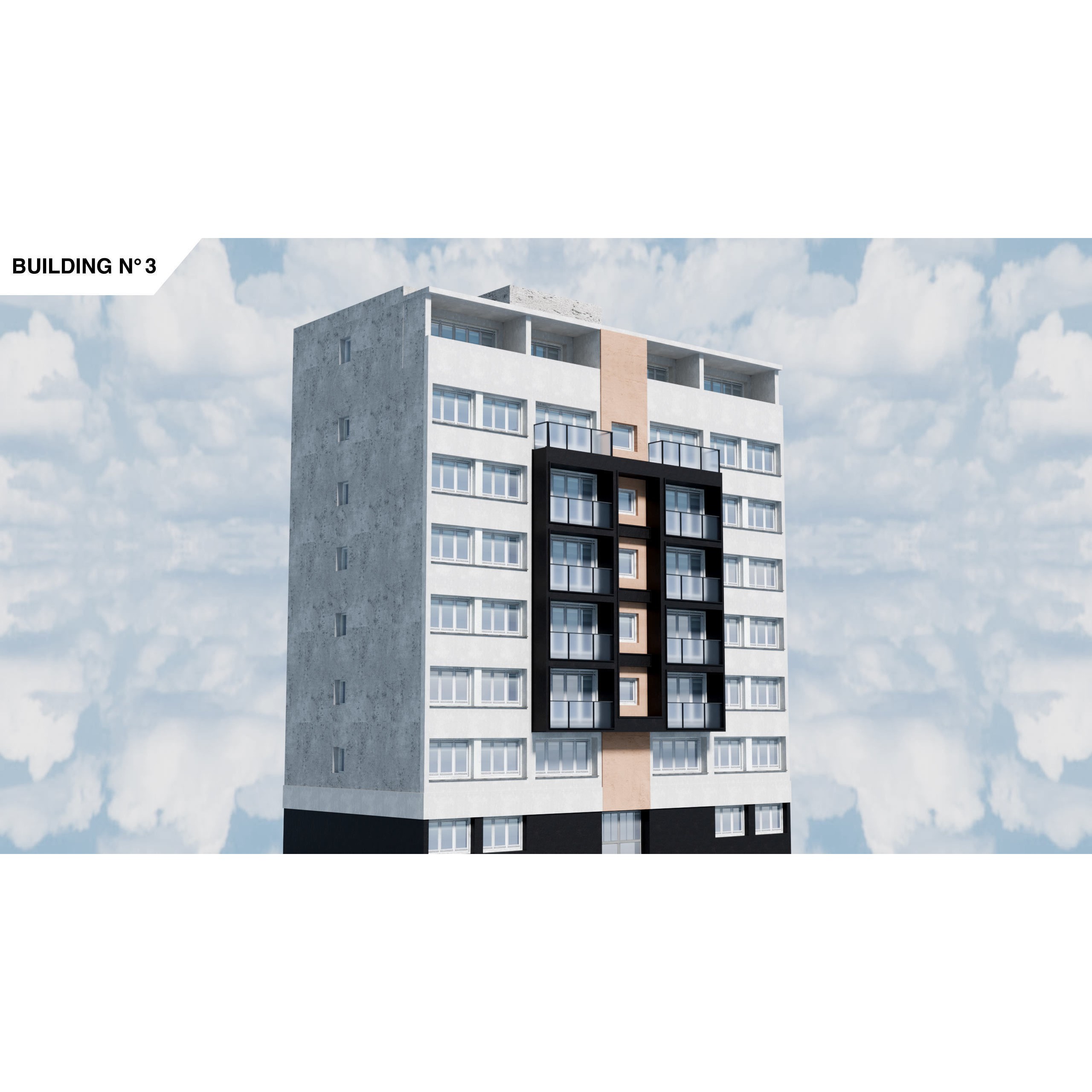 City Buildings Kitbash - Medium Poly Game-Ready 3D Model - View 17