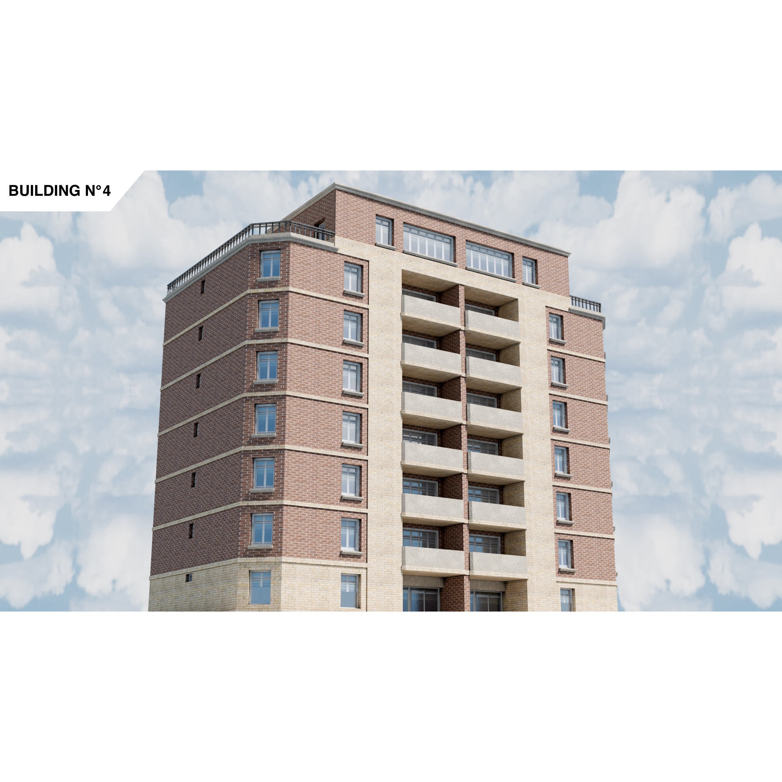 City Buildings Kitbash - Medium Poly Game-Ready 3D Model - View 21