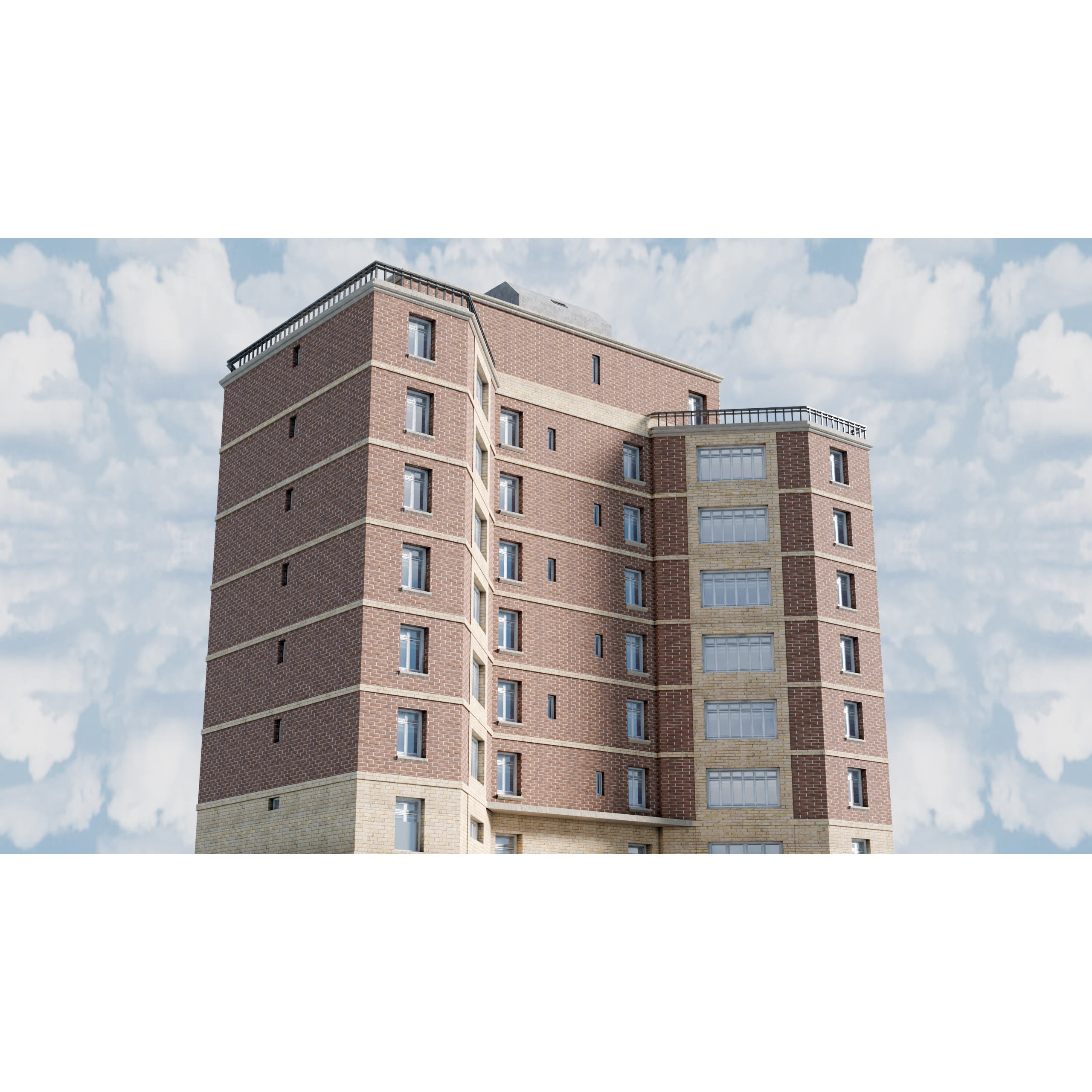 City Buildings Kitbash - Medium Poly Game-Ready 3D Model - View 22