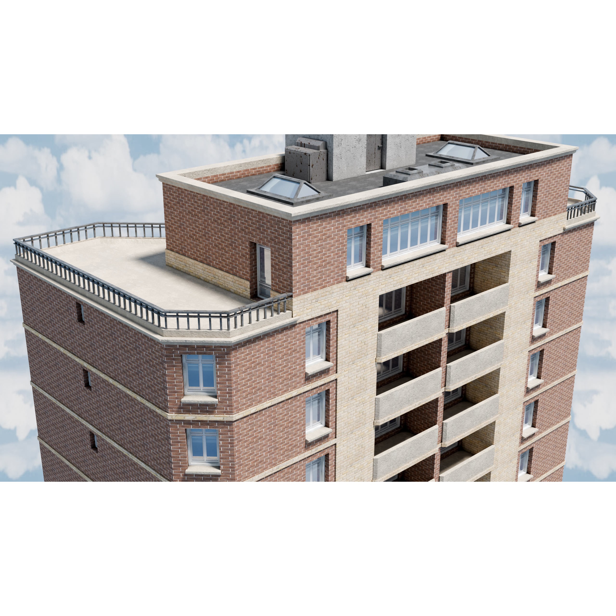 City Buildings Kitbash - Medium Poly Game-Ready 3D Model - View 23