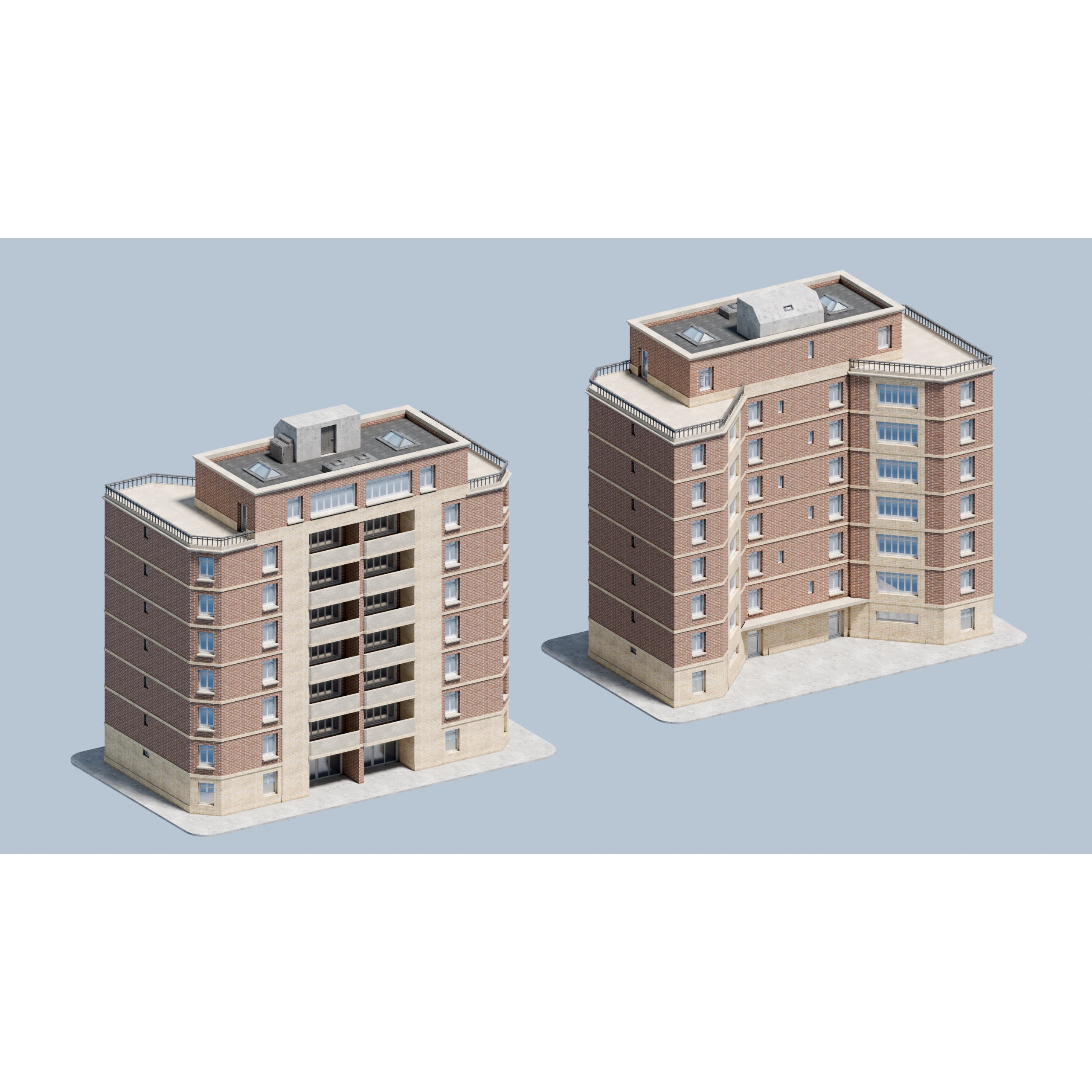 City Buildings Kitbash - Medium Poly Game-Ready 3D Model - View 24