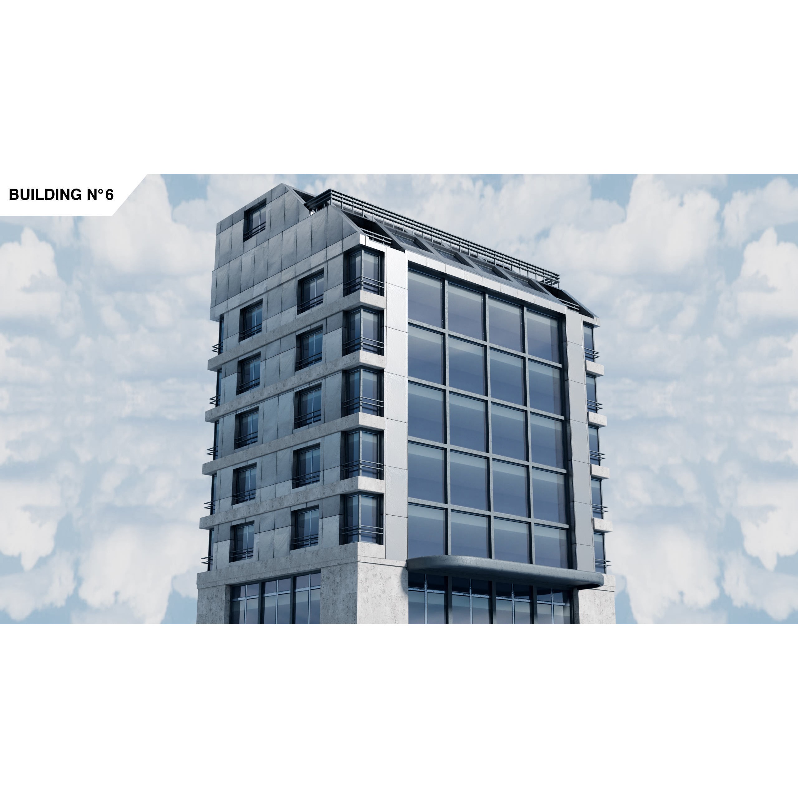 City Buildings Kitbash - Medium Poly Game-Ready 3D Model - View 30