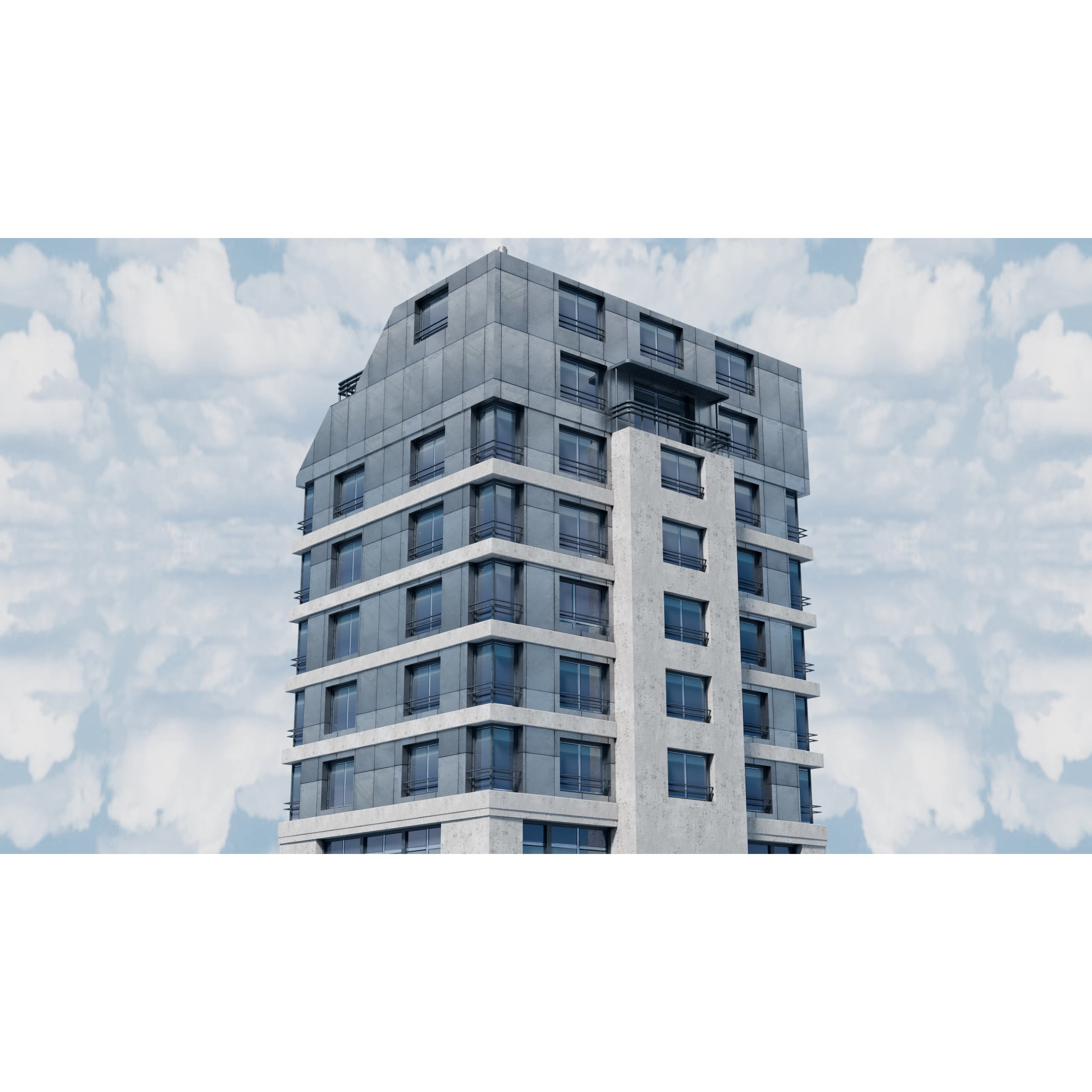 City Buildings Kitbash - Medium Poly Game-Ready 3D Model - View 31