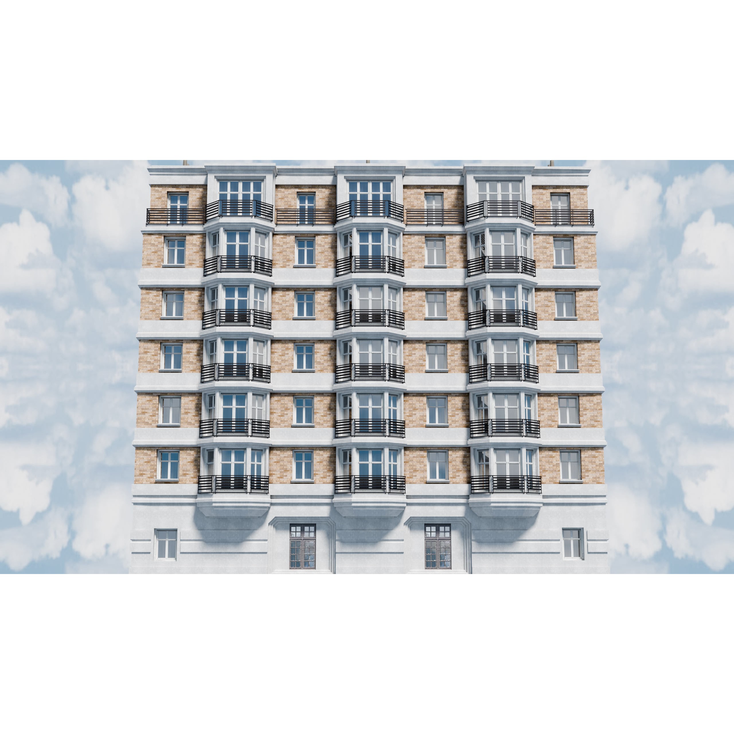 City Buildings Kitbash - Medium Poly Game-Ready 3D Model - View 36