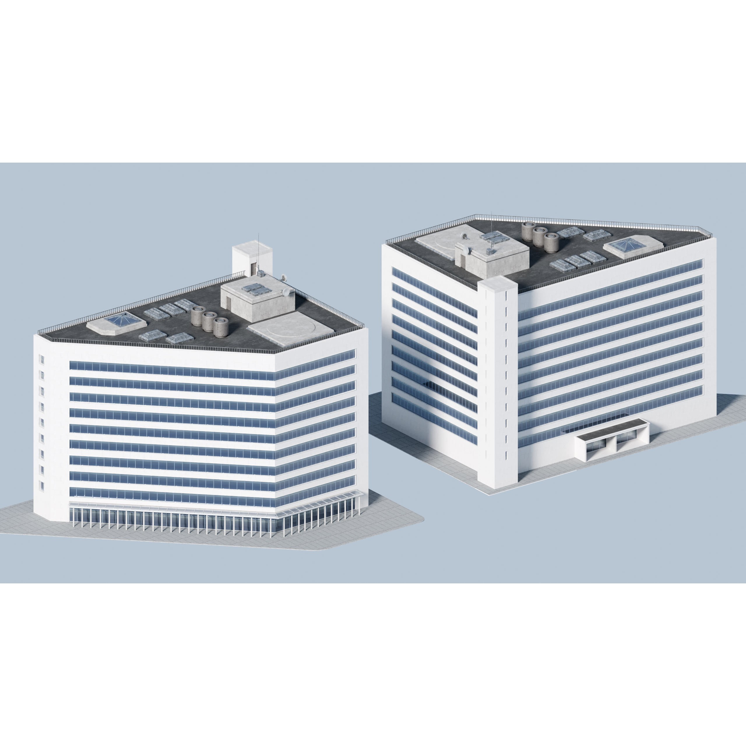 City Buildings Kitbash - Medium Poly Game-Ready 3D Model - View 41