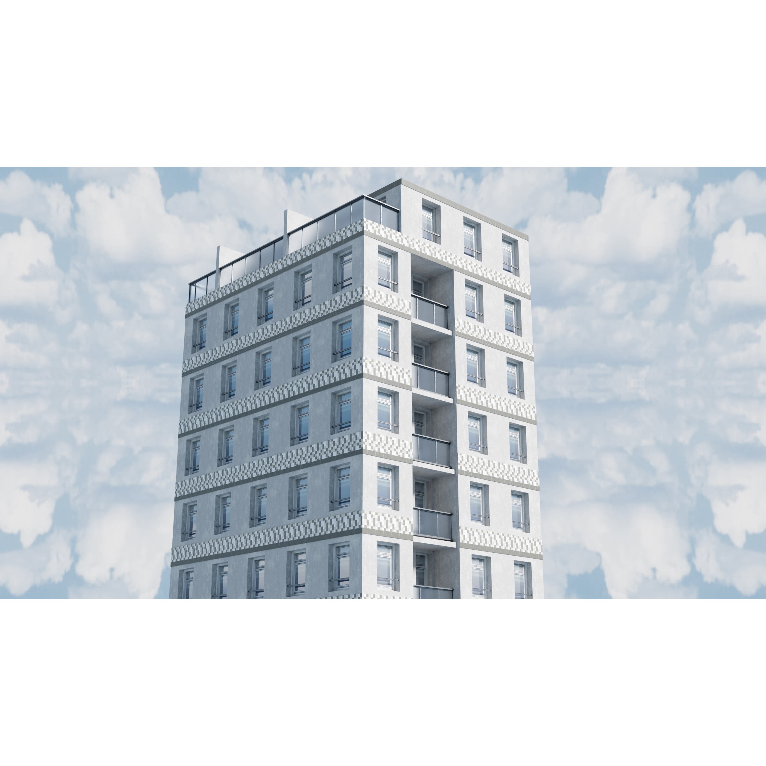 City Buildings Kitbash - Medium Poly Game-Ready 3D Model - View 47