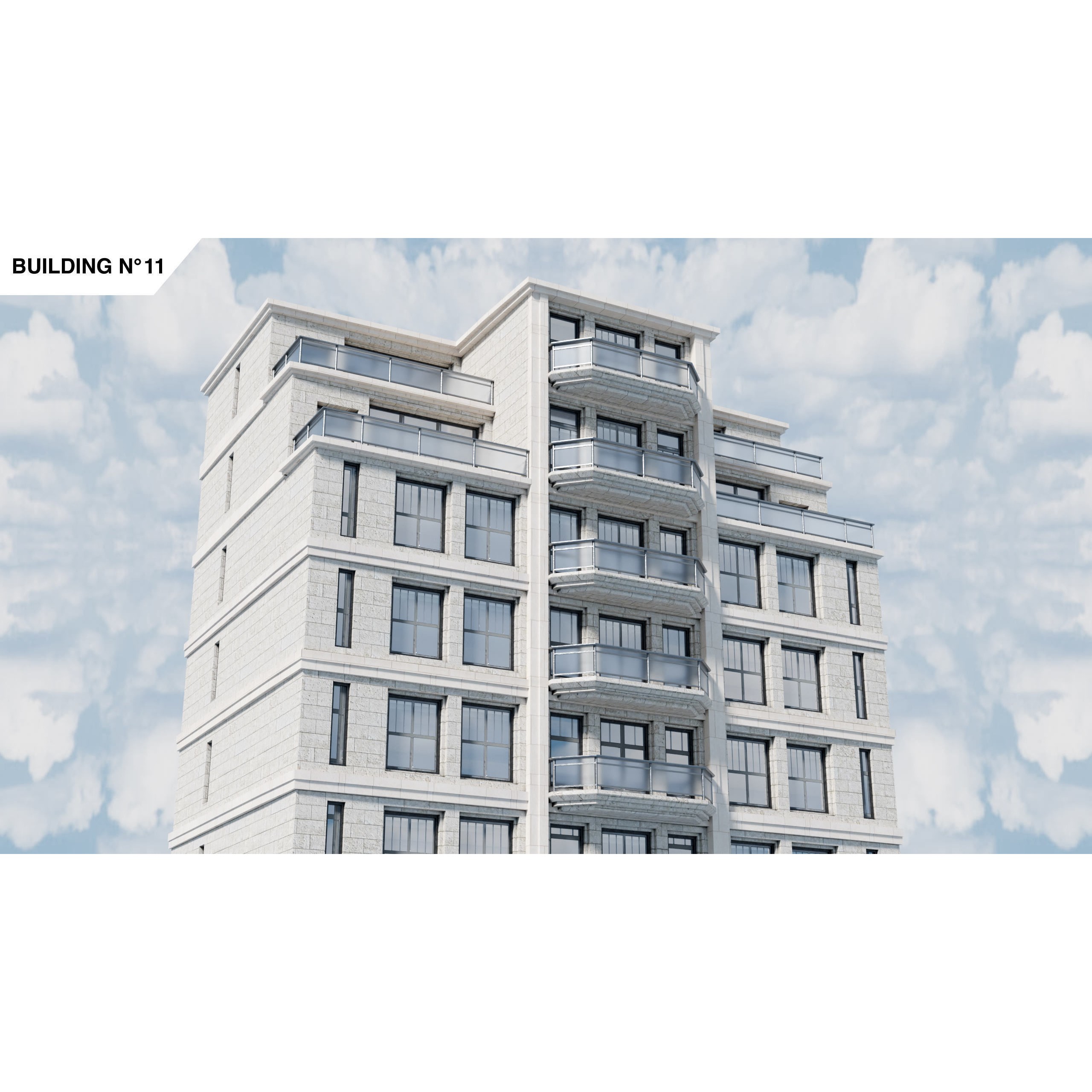 City Buildings Kitbash - Medium Poly Game-Ready 3D Model - View 50