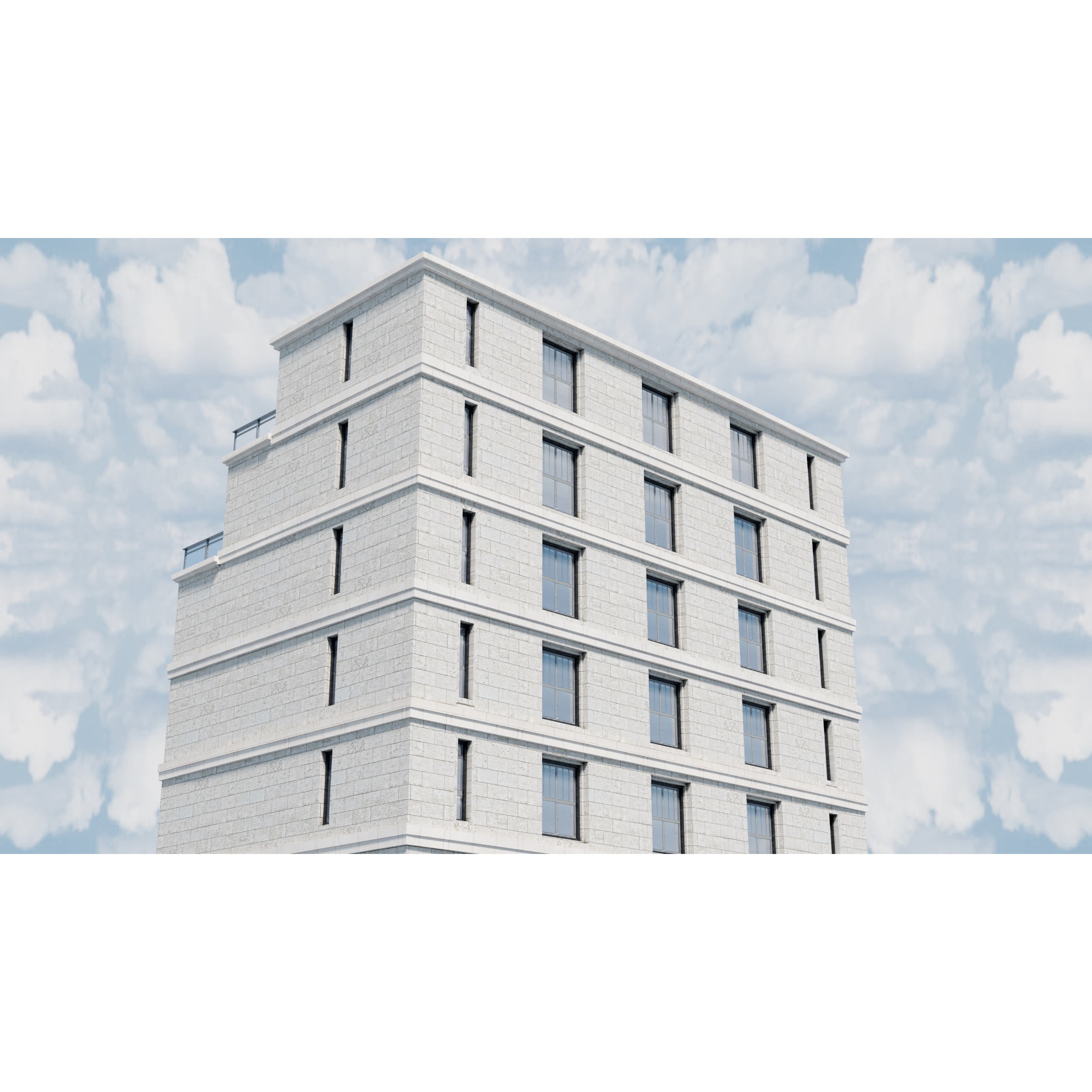 City Buildings Kitbash - Medium Poly Game-Ready 3D Model - View 51