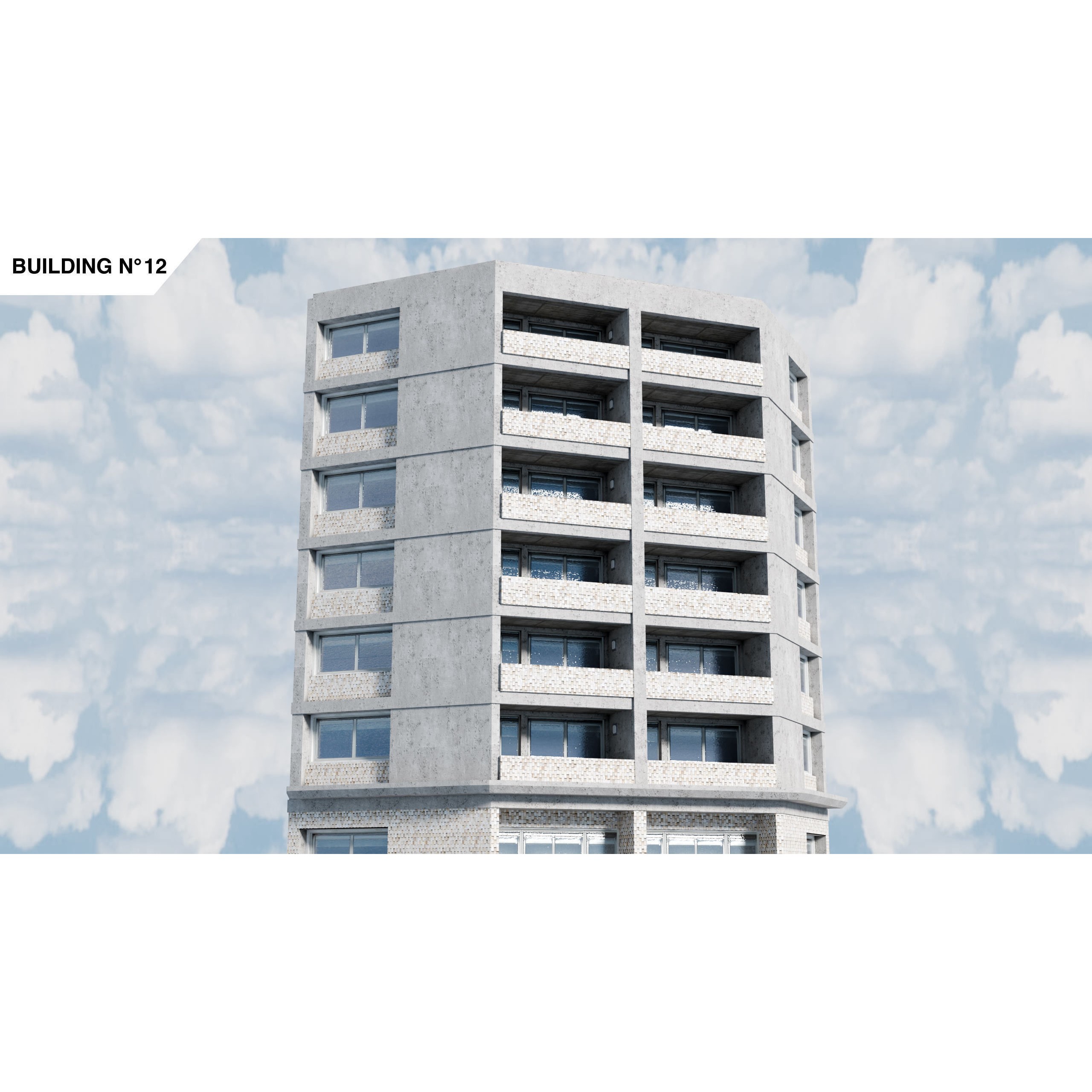 City Buildings Kitbash - Medium Poly Game-Ready 3D Model - View 53