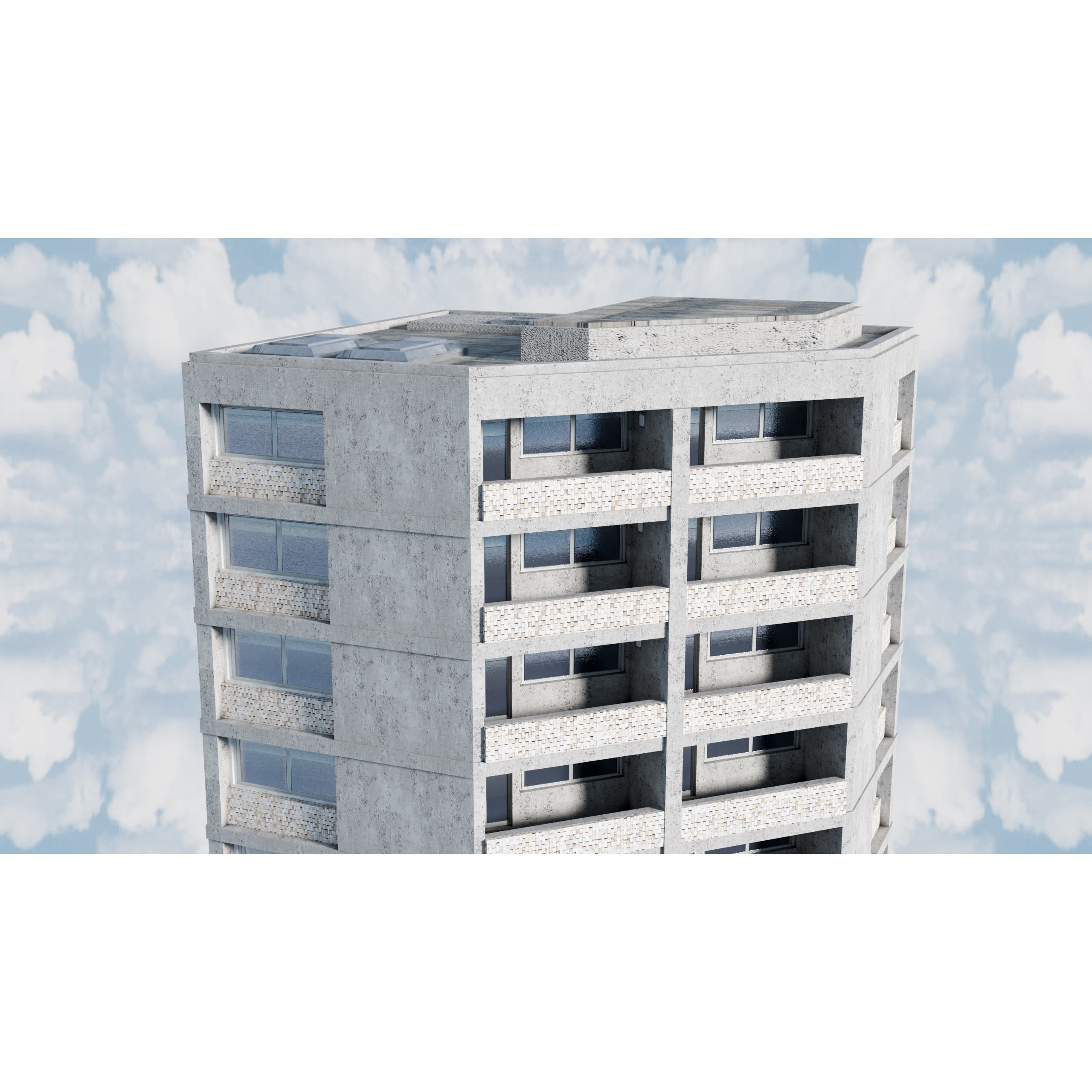 City Buildings Kitbash - Medium Poly Game-Ready 3D Model - View 55