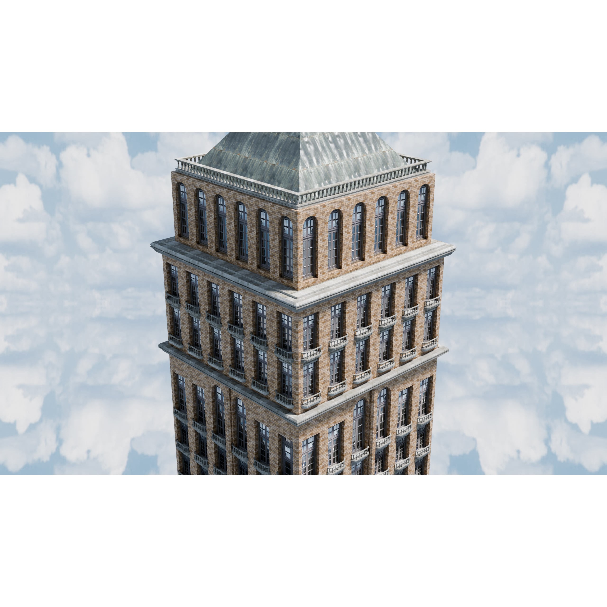 City Buildings Kitbash - Medium Poly Game-Ready 3D Model - View 58