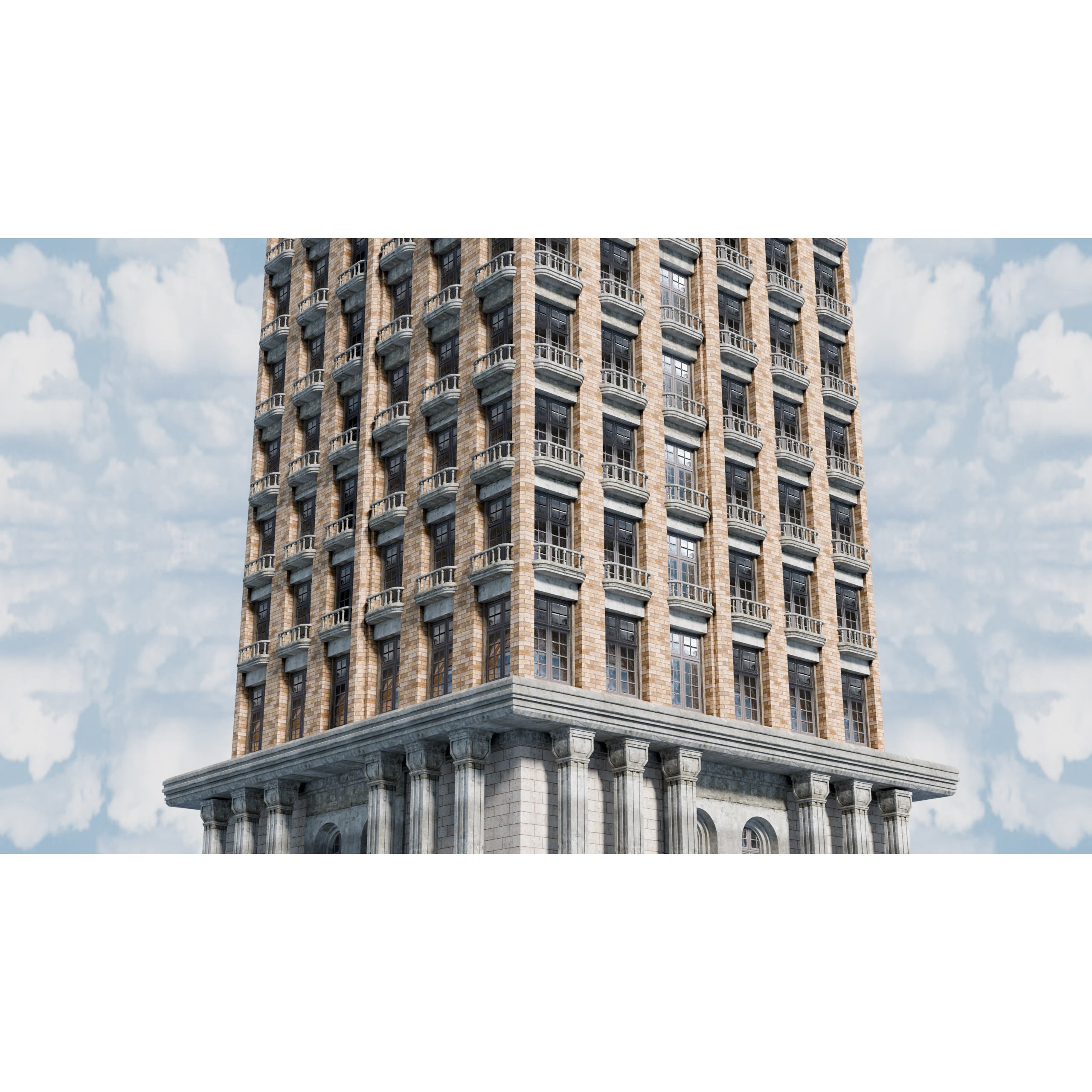 City Buildings Kitbash - Medium Poly Game-Ready 3D Model - View 59