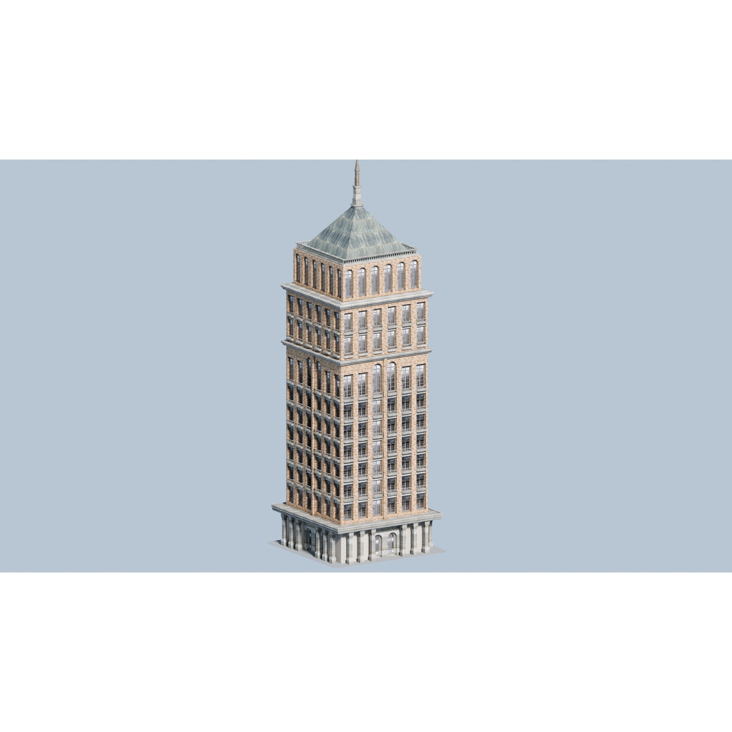 City Buildings Kitbash - Medium Poly Game-Ready 3D Model - View 60