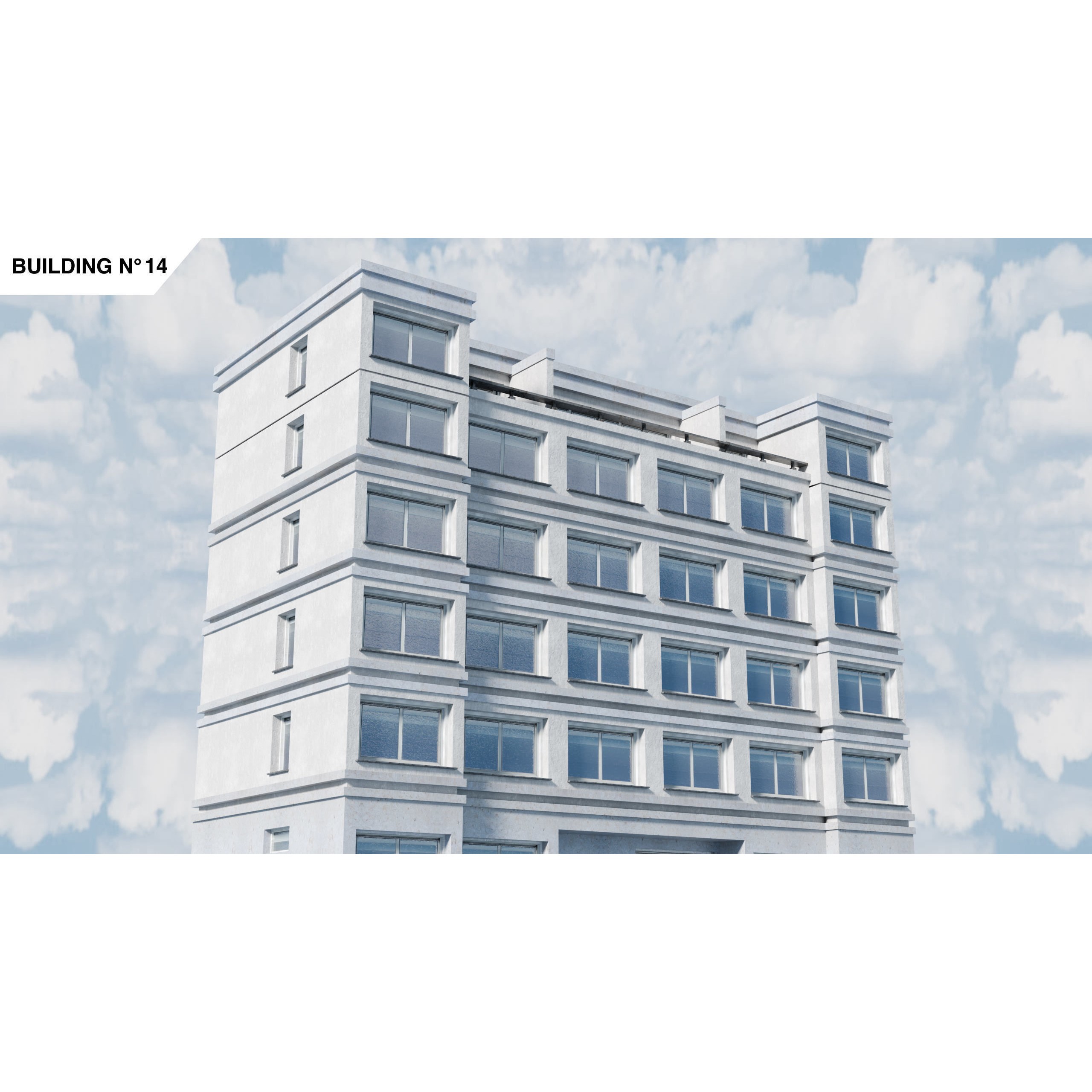 City Buildings Kitbash - Medium Poly Game-Ready 3D Model - View 61