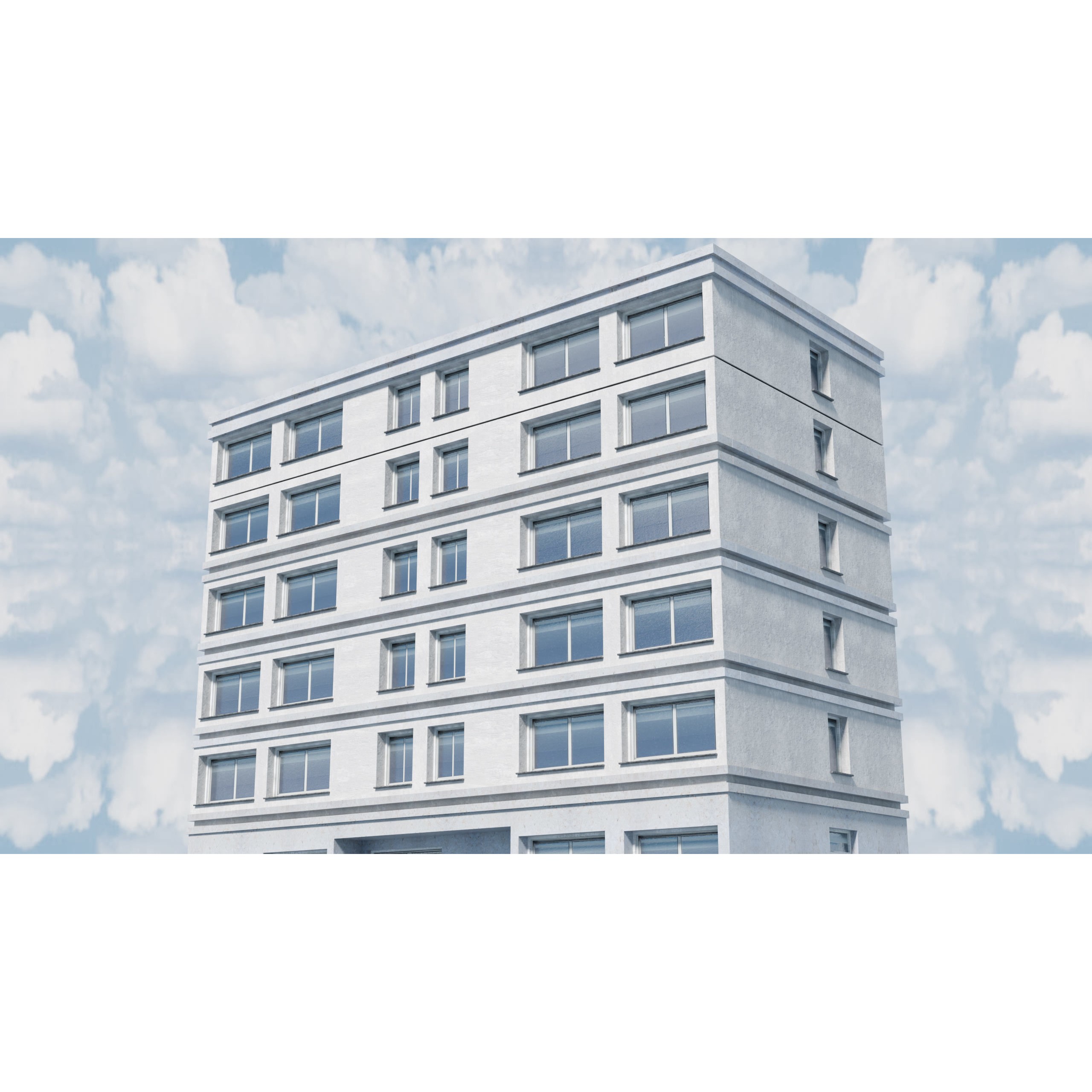 City Buildings Kitbash - Medium Poly Game-Ready 3D Model - View 62