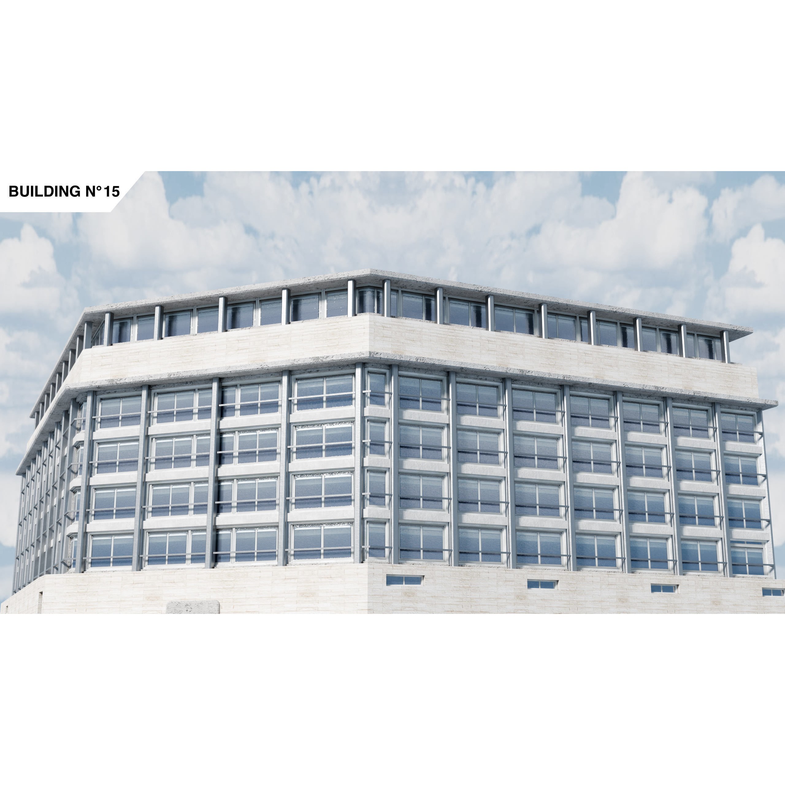 City Buildings Kitbash - Medium Poly Game-Ready 3D Model - View 65