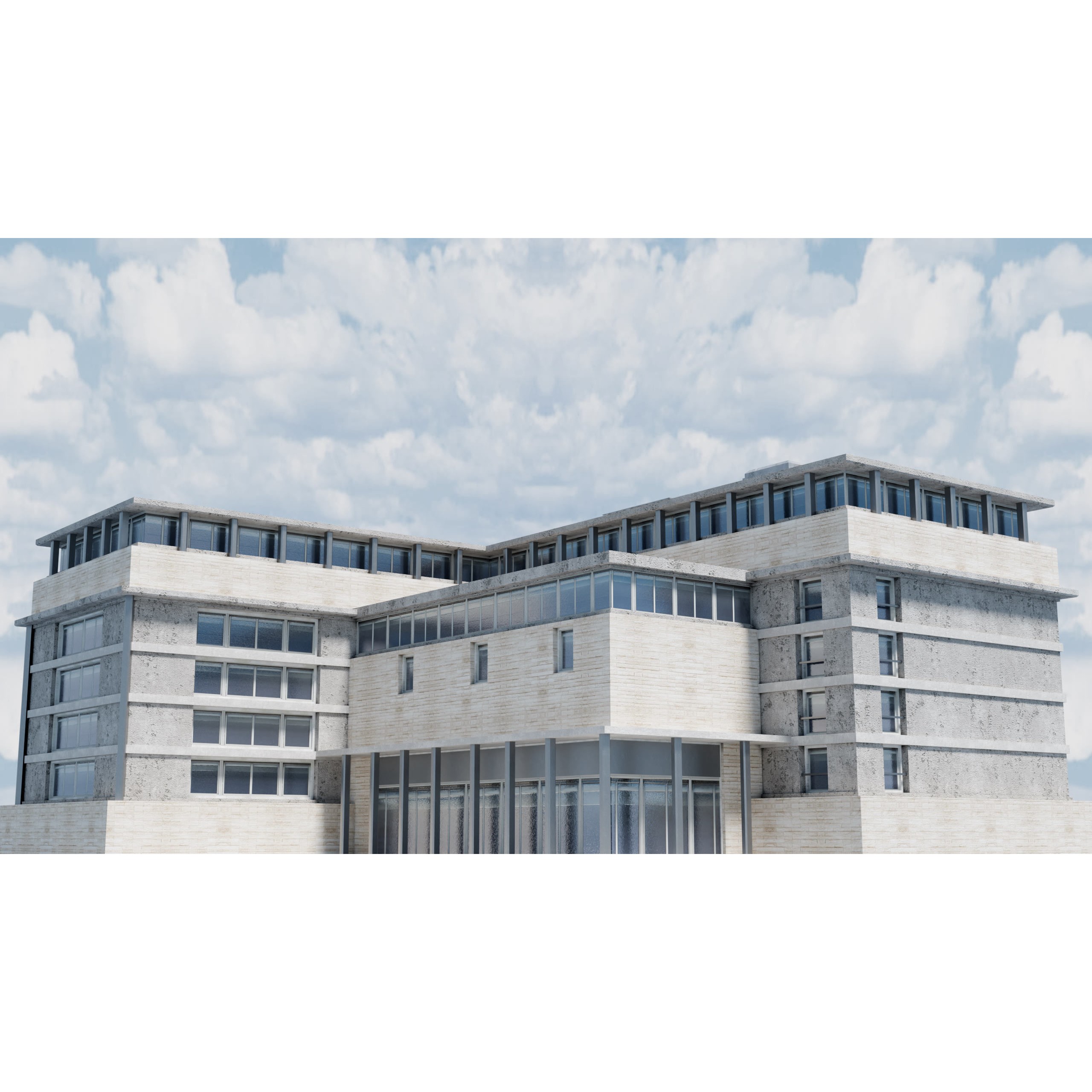 City Buildings Kitbash - Medium Poly Game-Ready 3D Model - View 66