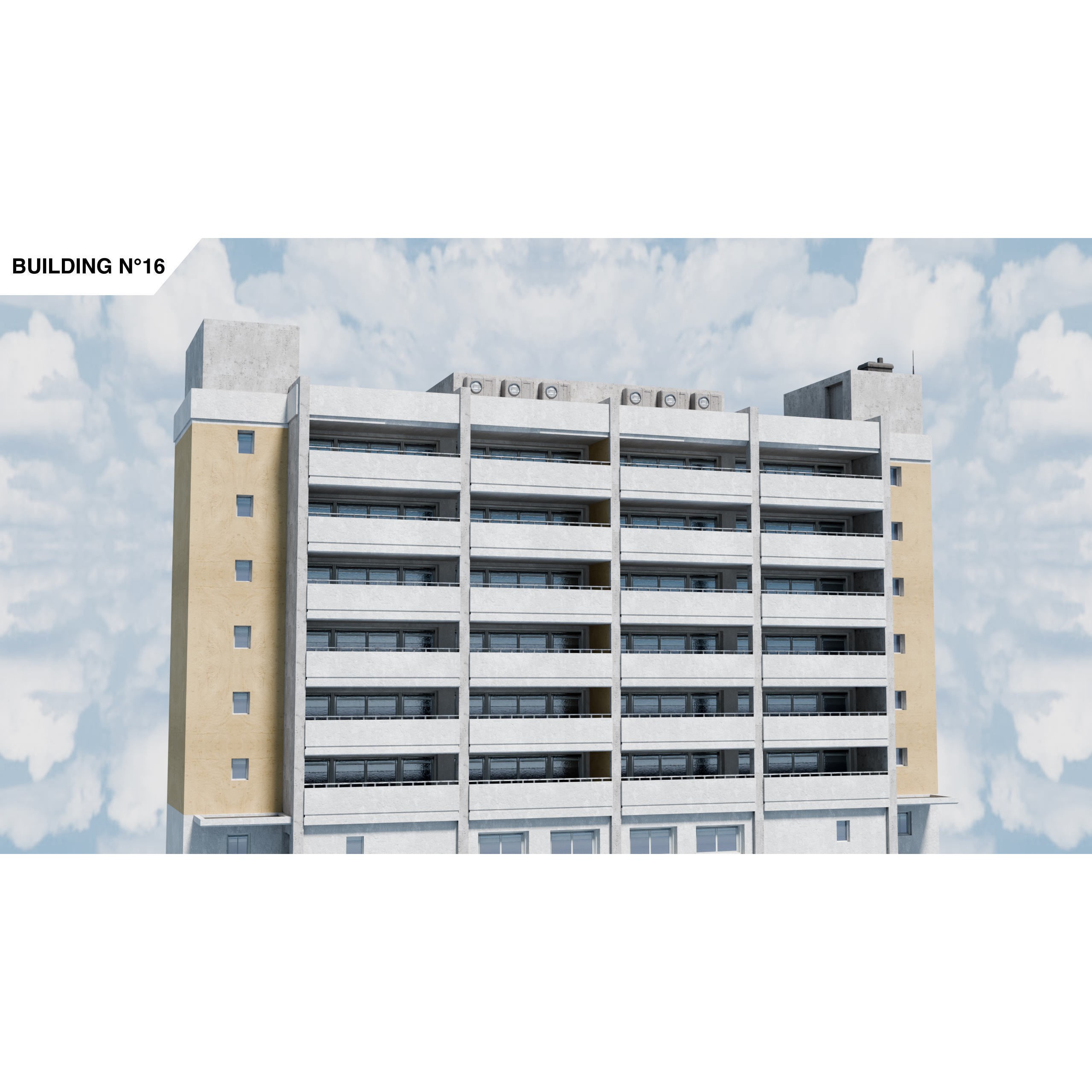 City Buildings Kitbash - Medium Poly Game-Ready 3D Model - View 69