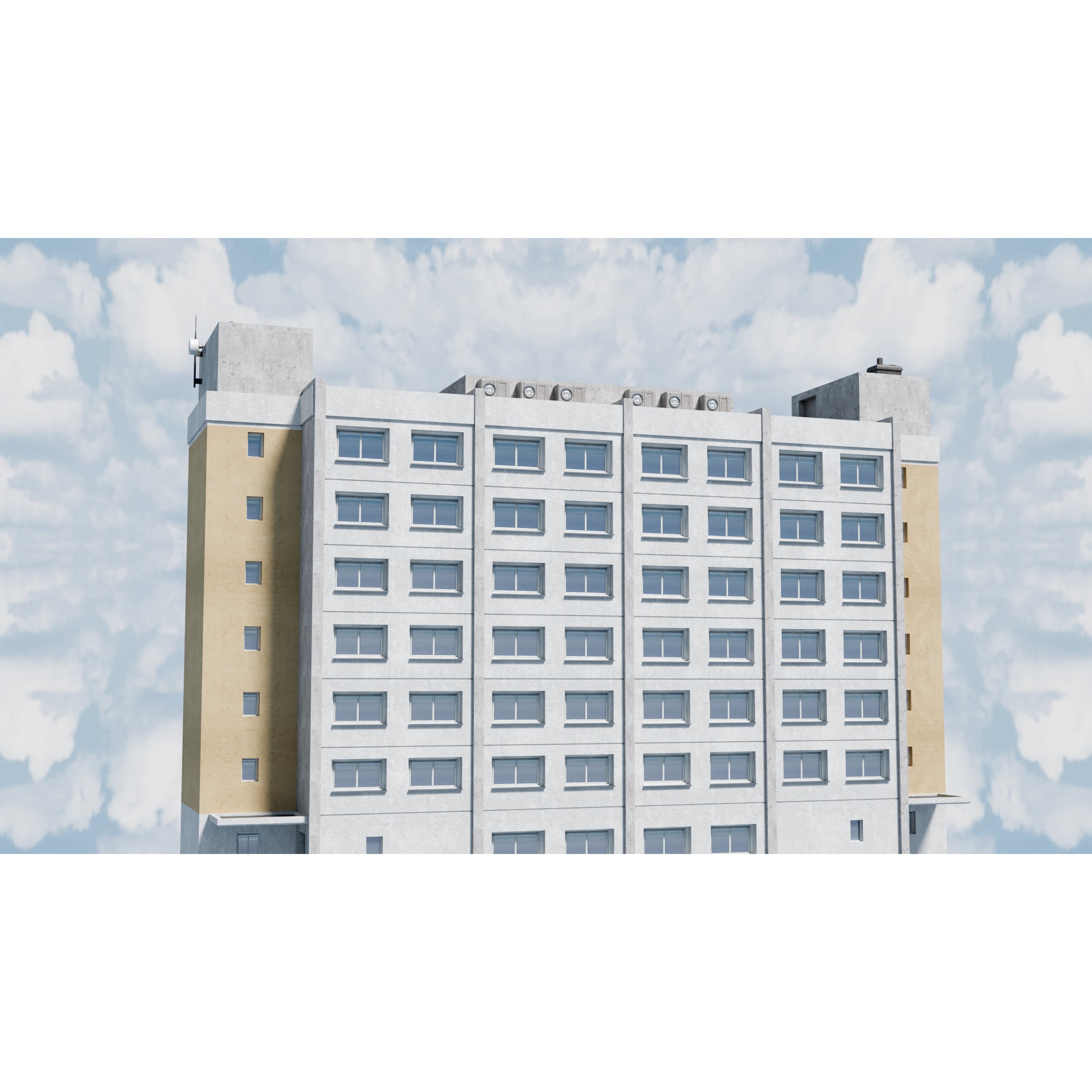 City Buildings Kitbash - Medium Poly Game-Ready 3D Model - View 70