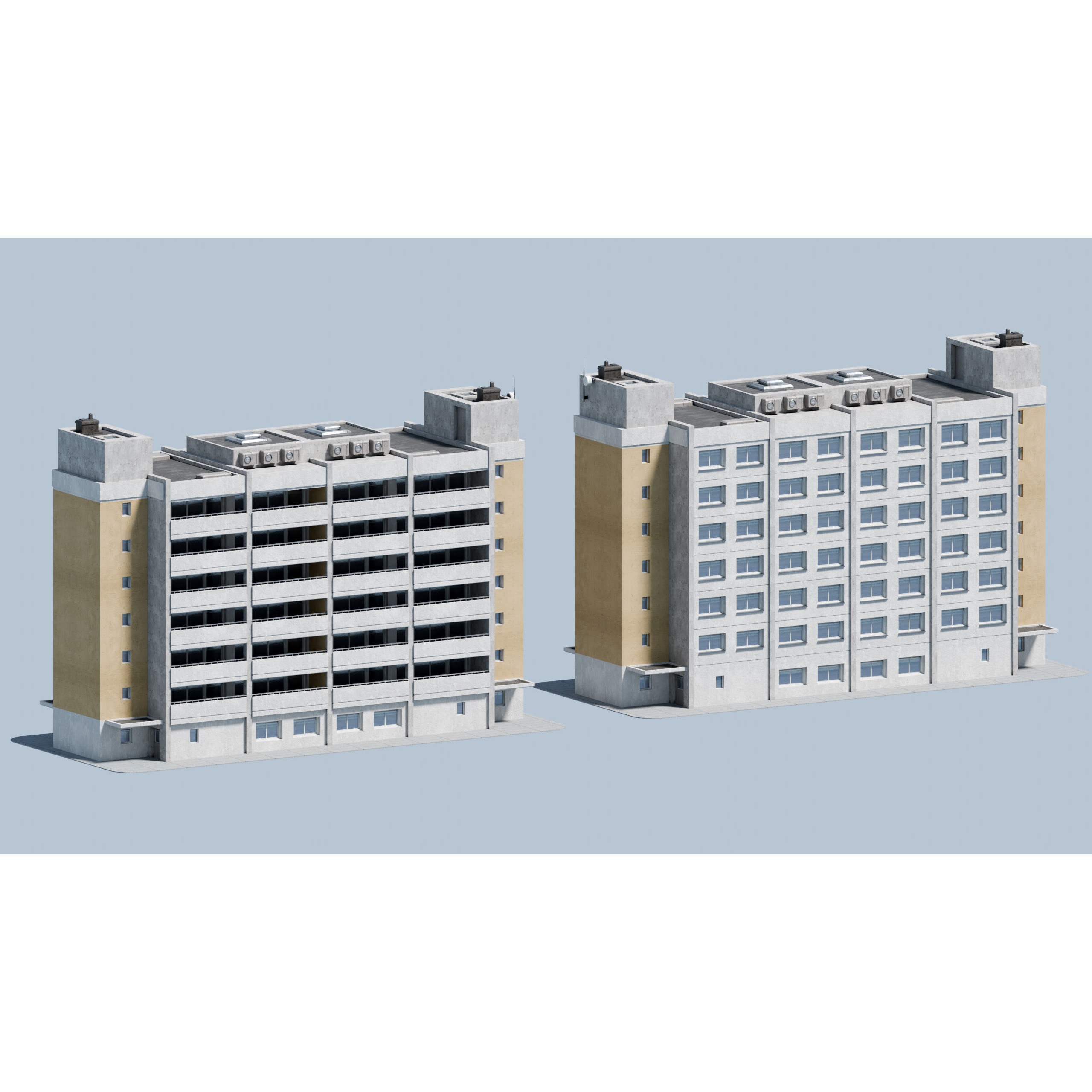 City Buildings Kitbash - Medium Poly Game-Ready 3D Model - View 72