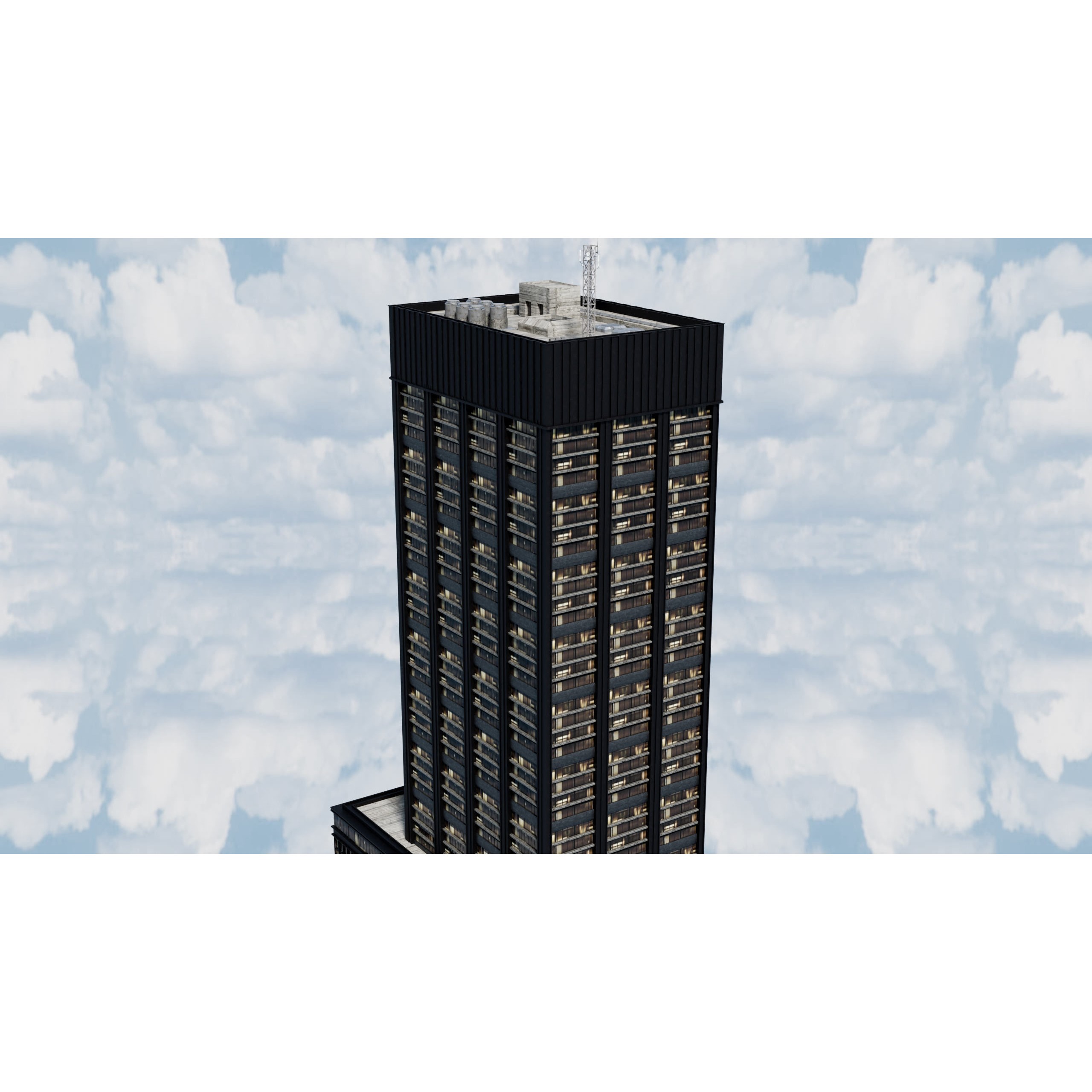 City Buildings Kitbash - Medium Poly Game-Ready 3D Model - View 77