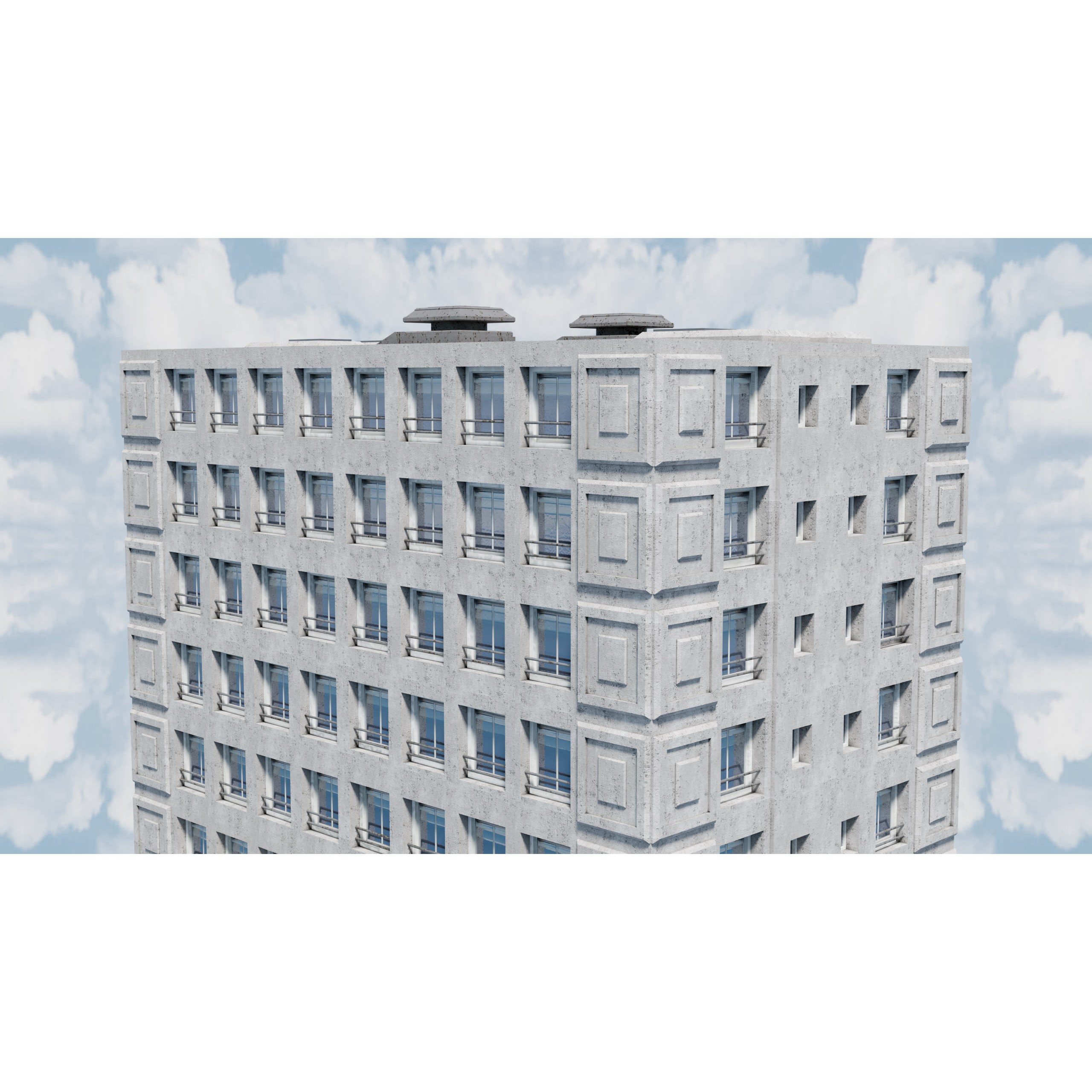 City Buildings Kitbash - Medium Poly Game-Ready 3D Model - View 80