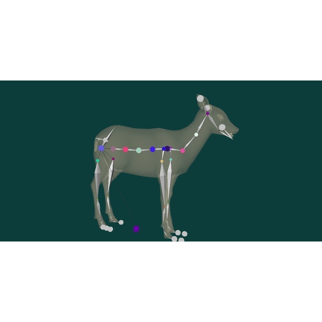 Deer Fawn 3D Model – Low Poly Game Asset, Rigged, FBX, PBR - View 11