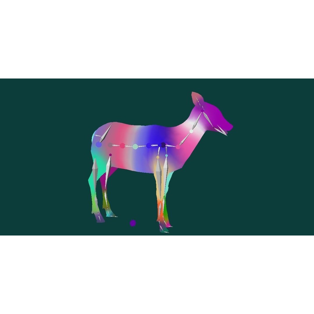Deer Fawn 3D Model – Low Poly Game Asset, Rigged, FBX, PBR - View 12