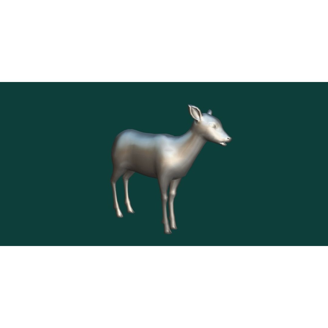 Deer Fawn 3D Model – Low Poly Game Asset, Rigged, FBX, PBR - View 15