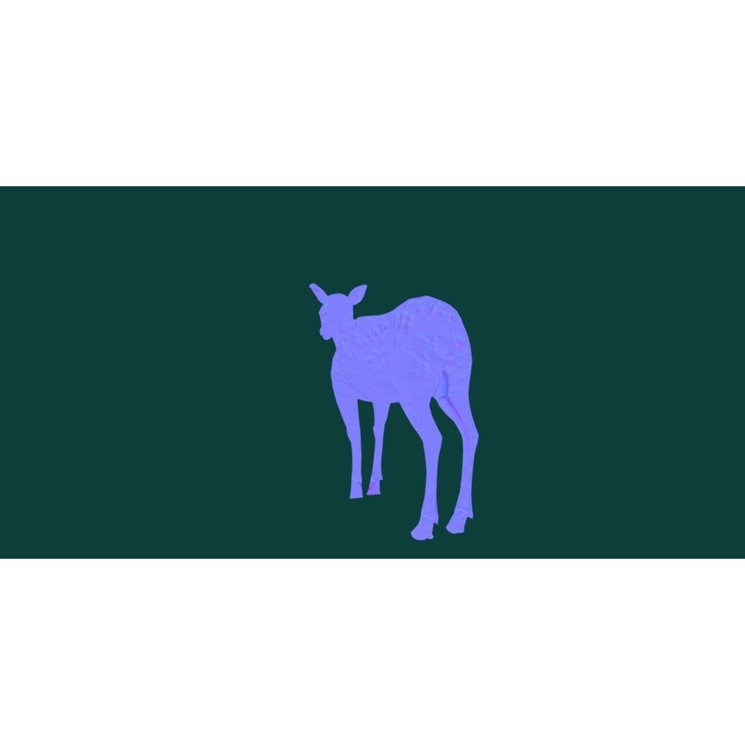 Deer Fawn 3D Model – Low Poly Game Asset, Rigged, FBX, PBR - View 16