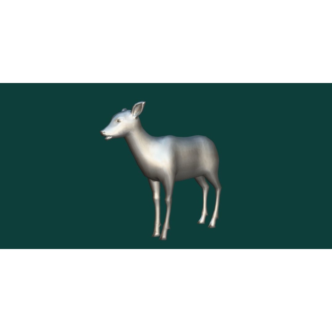 Deer Fawn 3D Model – Low Poly Game Asset, Rigged, FBX, PBR - View 17