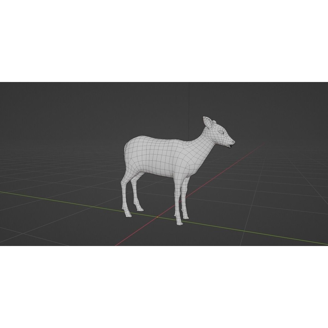 Deer Fawn 3D Model – Low Poly Game Asset, Rigged, FBX, PBR - View 4