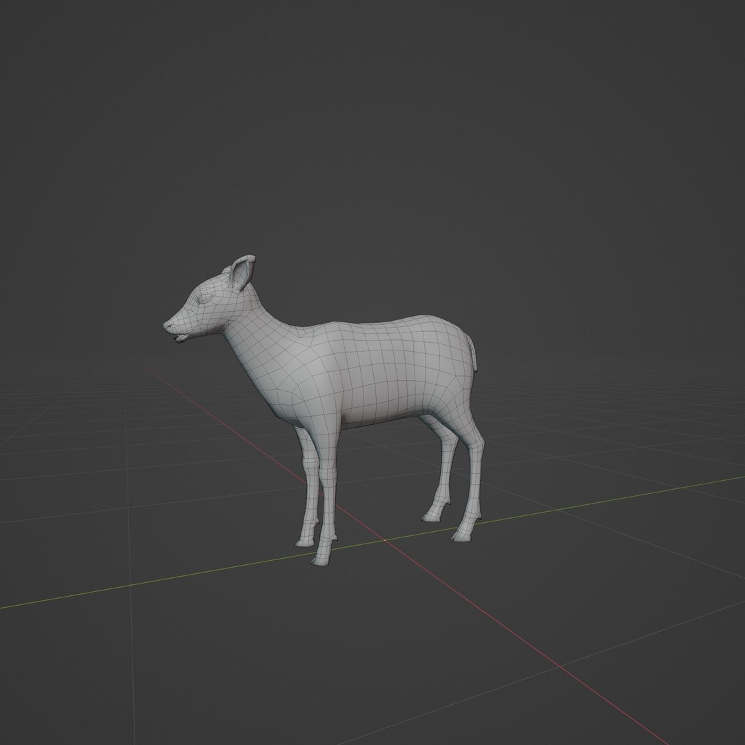 Deer Fawn 3D Model – Low Poly Game Asset, Rigged, FBX, PBR - View 5