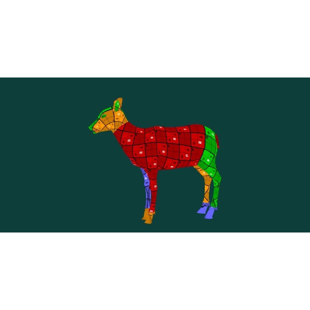 Deer Fawn 3D Model – Low Poly Game Asset, Rigged, FBX, PBR - View 8