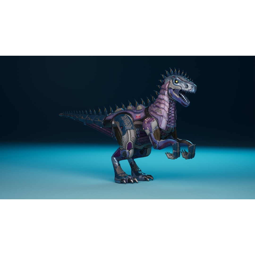 SciFi Dinosaur 3D Model – Low Poly Animated Character, FBX, PBR - View 4