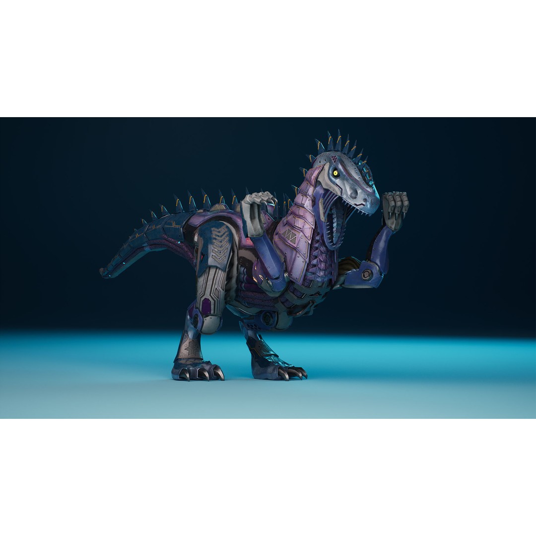 SciFi Dinosaur 3D Model – Low Poly Animated Character, FBX, PBR - View 5