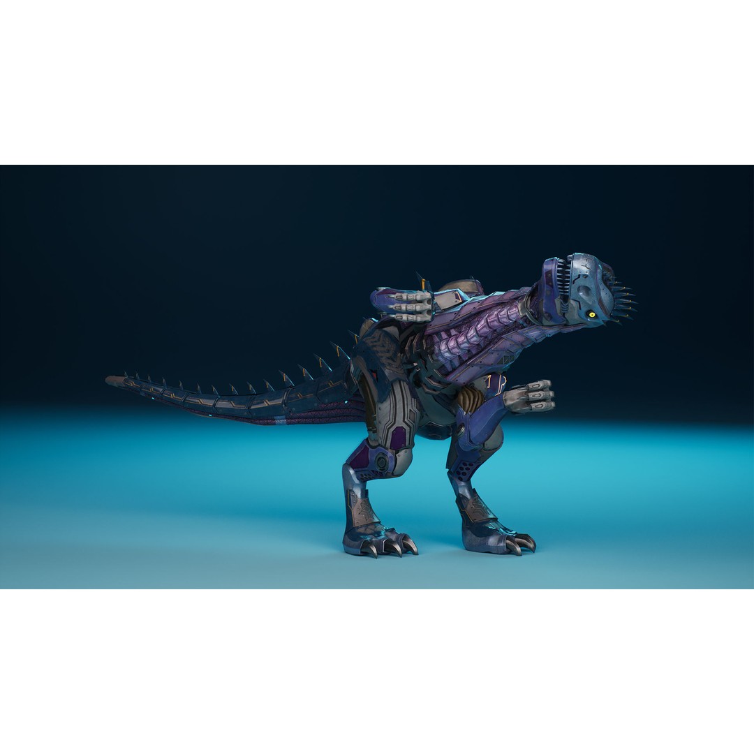 SciFi Dinosaur 3D Model – Low Poly Animated Character, FBX, PBR - View 6