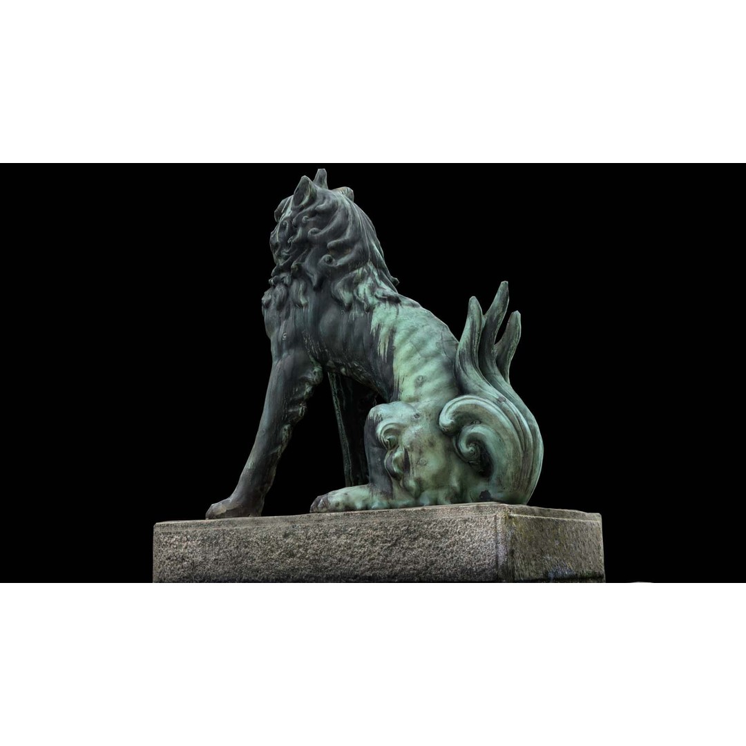 Japanese Animal Statue 3D Model – Photorealistic Stone Creature, FBX - View 13