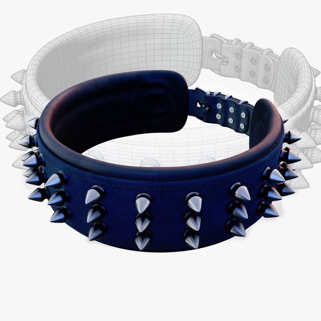 Spike Collar 3D Model – Low Poly PBR Asset for Pets, FBX & Blender