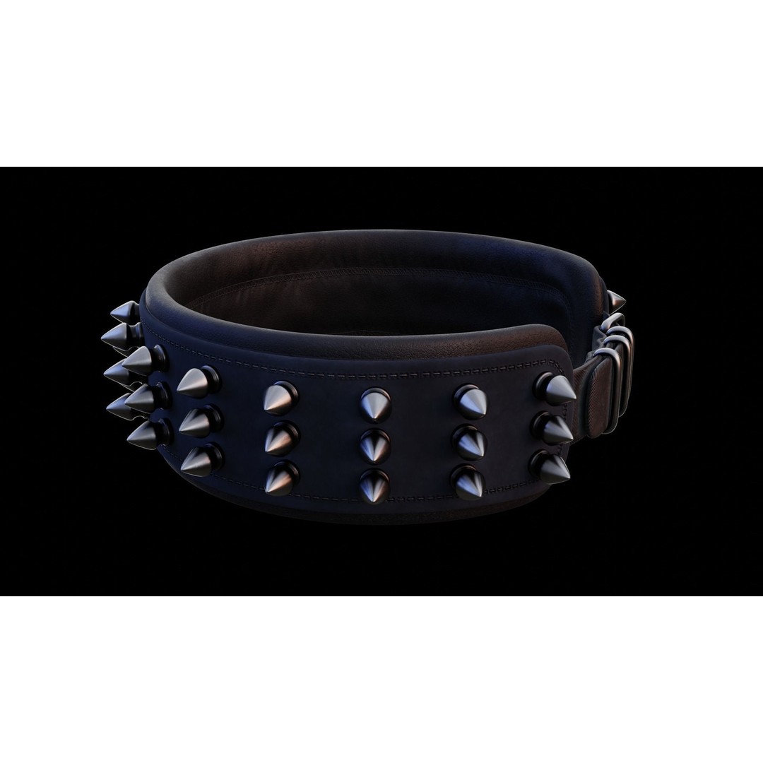 Spike Collar 3D Model – Low Poly PBR Asset for Pets, FBX & Blender - View 10