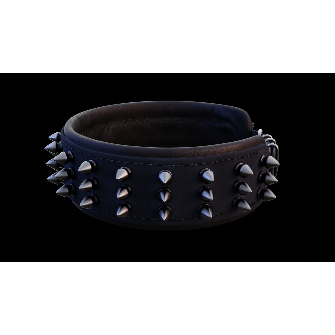 Spike Collar 3D Model – Low Poly PBR Asset for Pets, FBX & Blender - View 11
