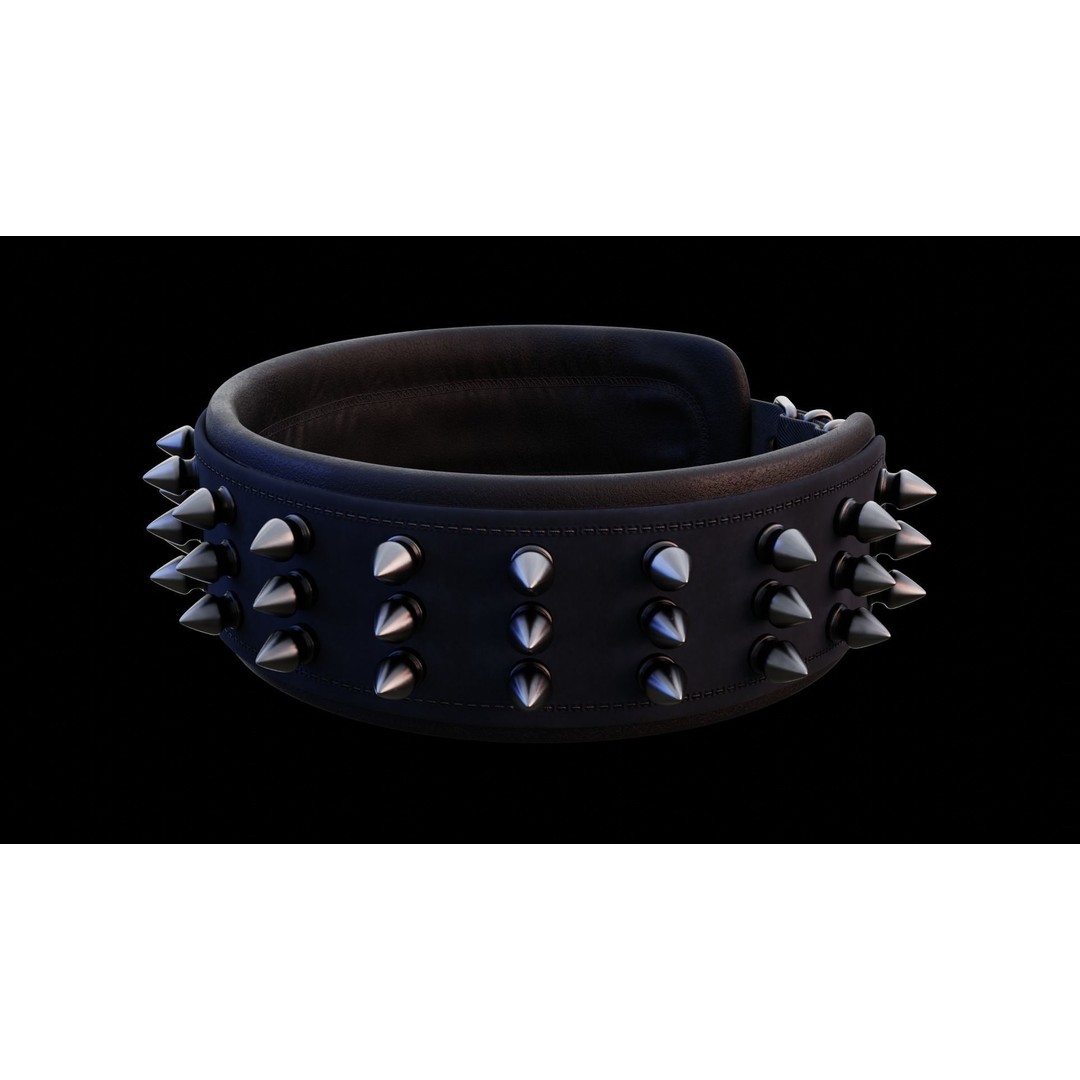 Spike Collar 3D Model – Low Poly PBR Asset for Pets, FBX & Blender - View 12