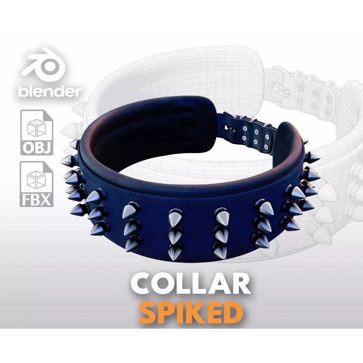 Spike Collar 3D Model – Low Poly PBR Asset for Pets, FBX & Blender - View 2