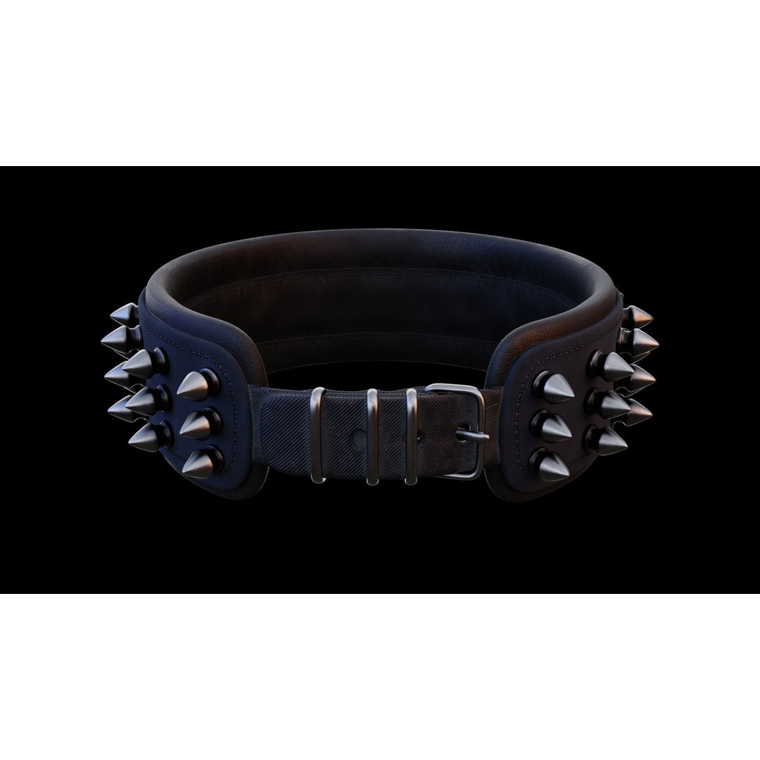 Spike Collar 3D Model – Low Poly PBR Asset for Pets, FBX & Blender - View 26