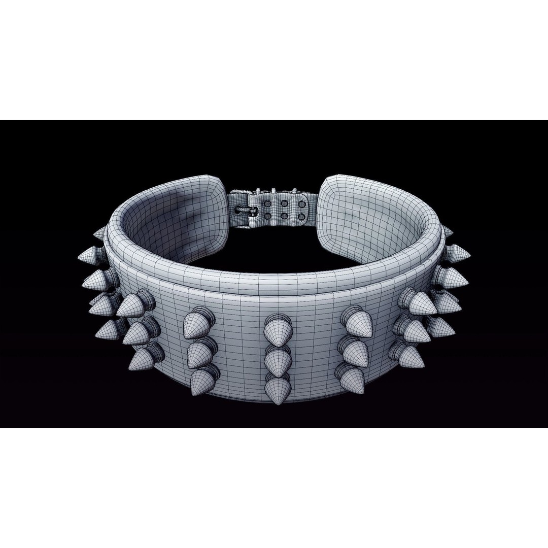 Spike Collar 3D Model – Low Poly PBR Asset for Pets, FBX & Blender - View 4