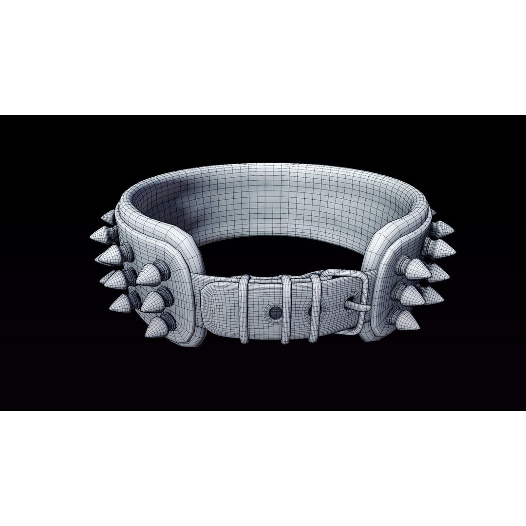 Spike Collar 3D Model – Low Poly PBR Asset for Pets, FBX & Blender - View 5
