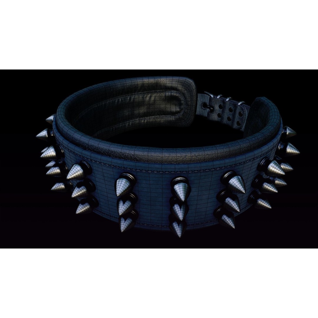 Spike Collar 3D Model – Low Poly PBR Asset for Pets, FBX & Blender - View 7