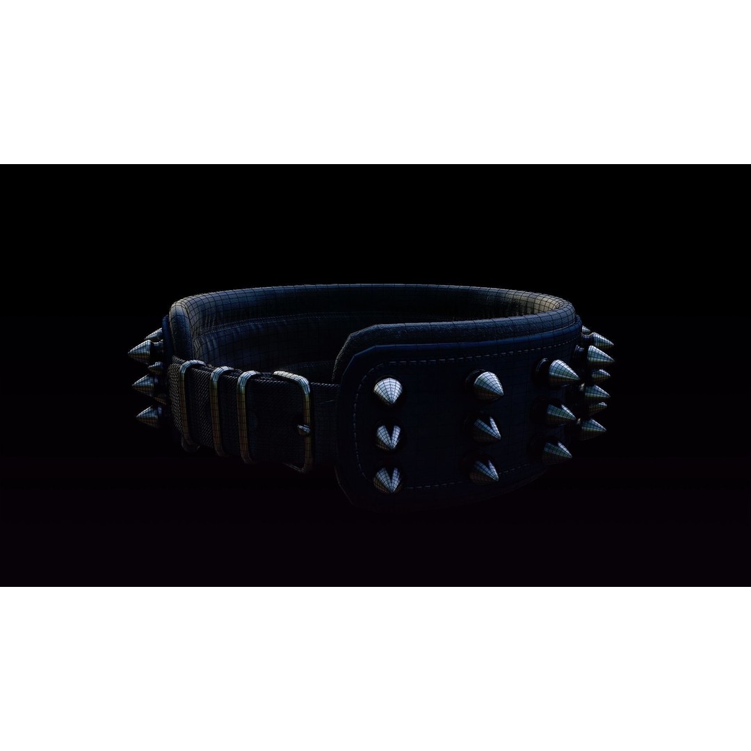 Spike Collar 3D Model – Low Poly PBR Asset for Pets, FBX & Blender - View 9