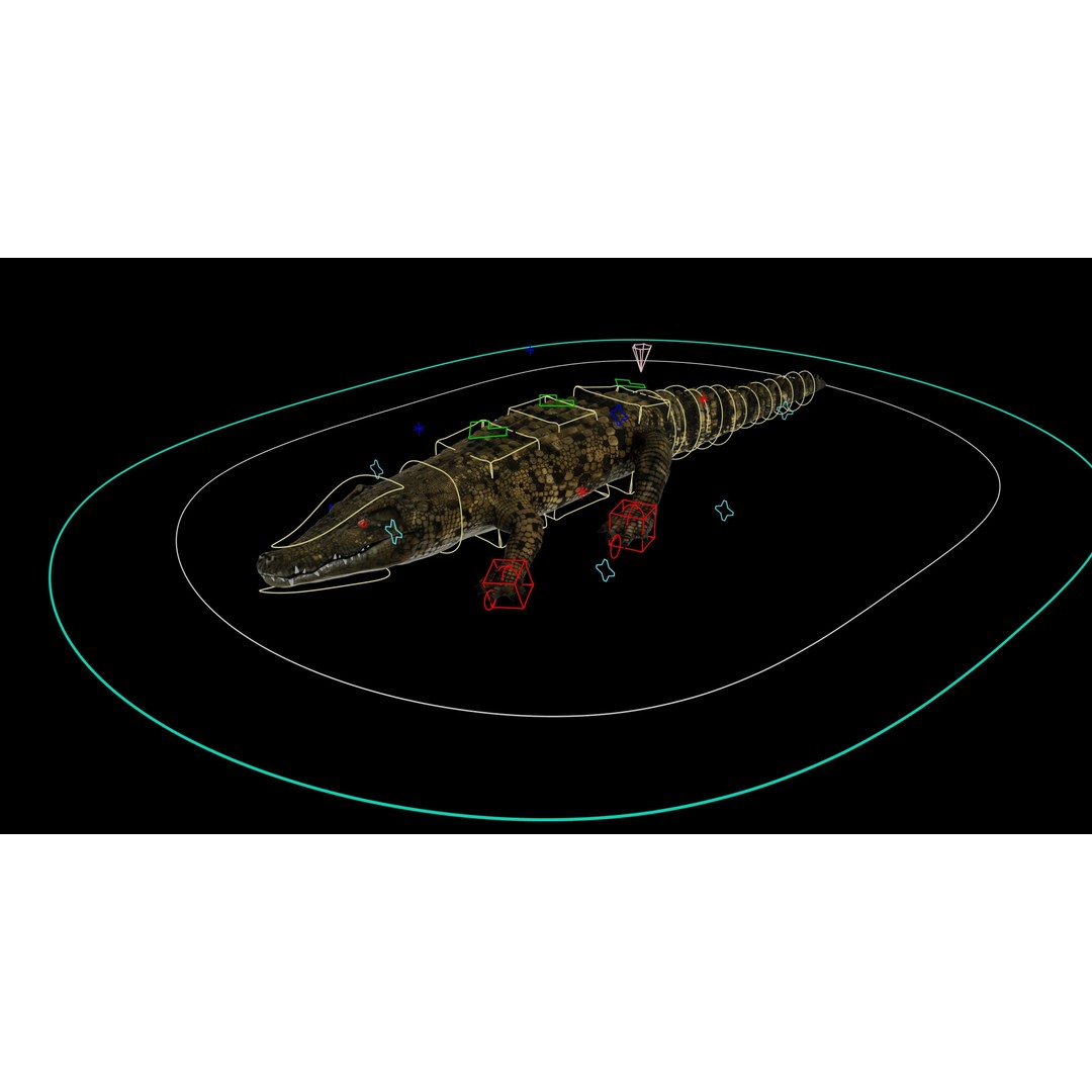 Realistic Crocodile 3D Model – Rigged Low-Poly Game Asset, FBX, OBJ - View 6