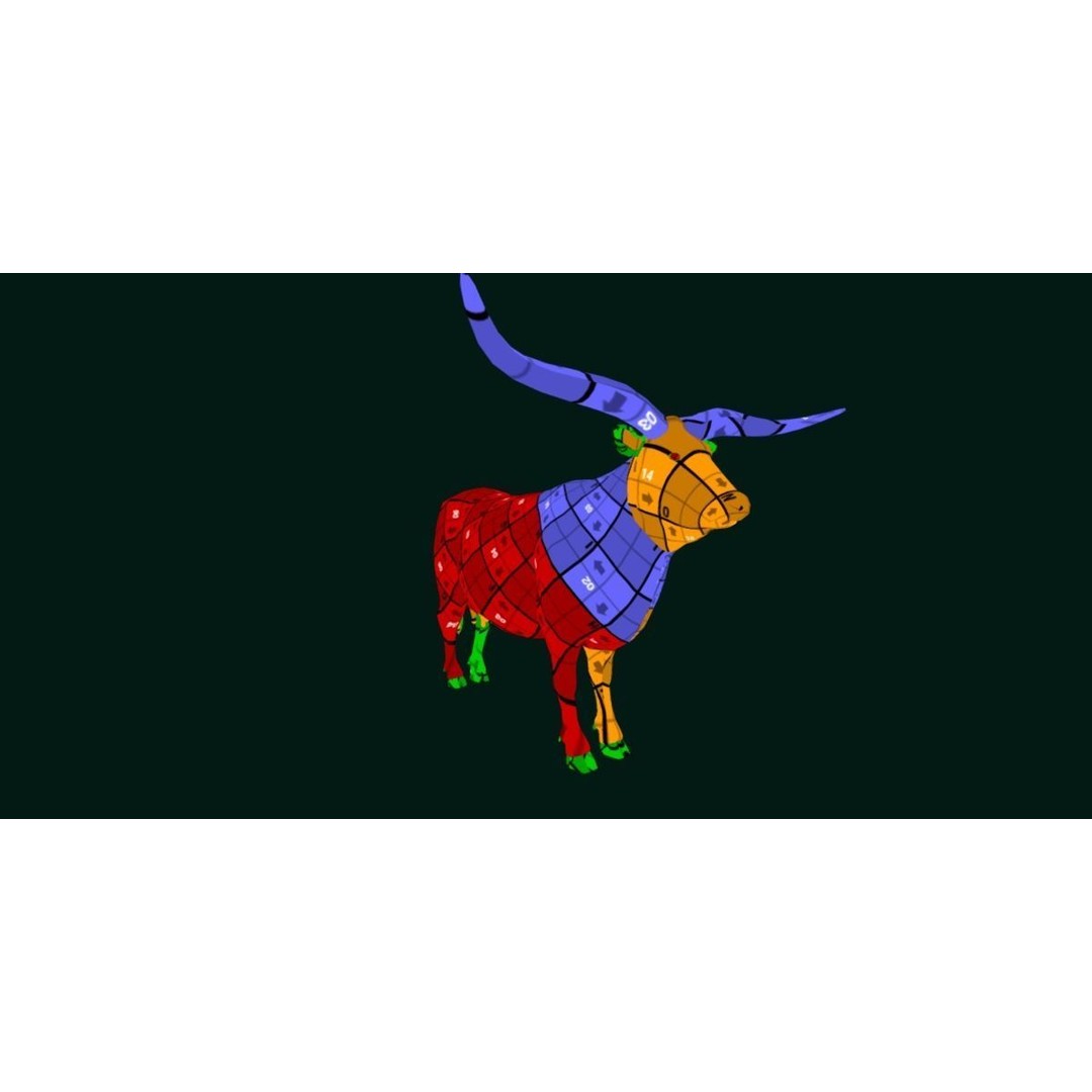 Texas Longhorn Cattle 3D Model – Low Poly Game Asset, FBX, PBR - View 16